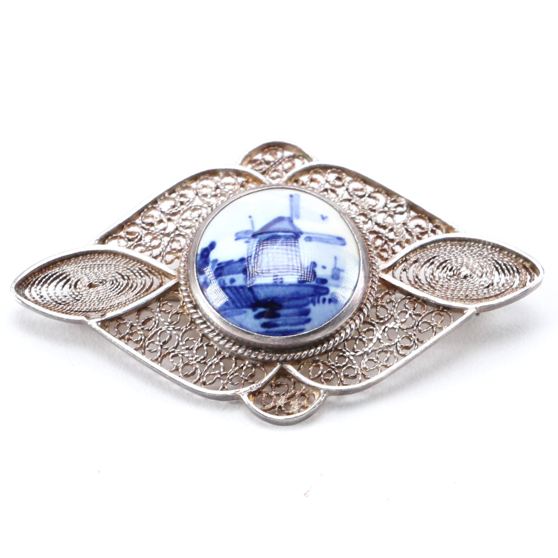 800 Silver Brooches and Cuff Featuring Niekerk Bro