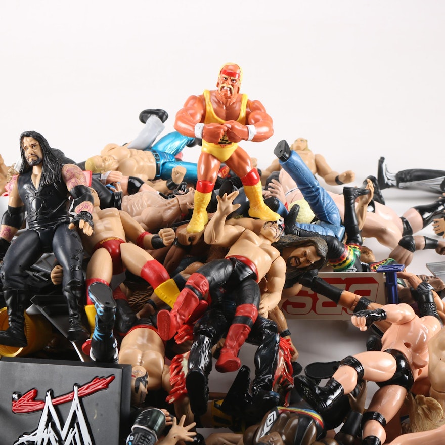 Circa 1990s WWF and NWO Wrestling Action Figures