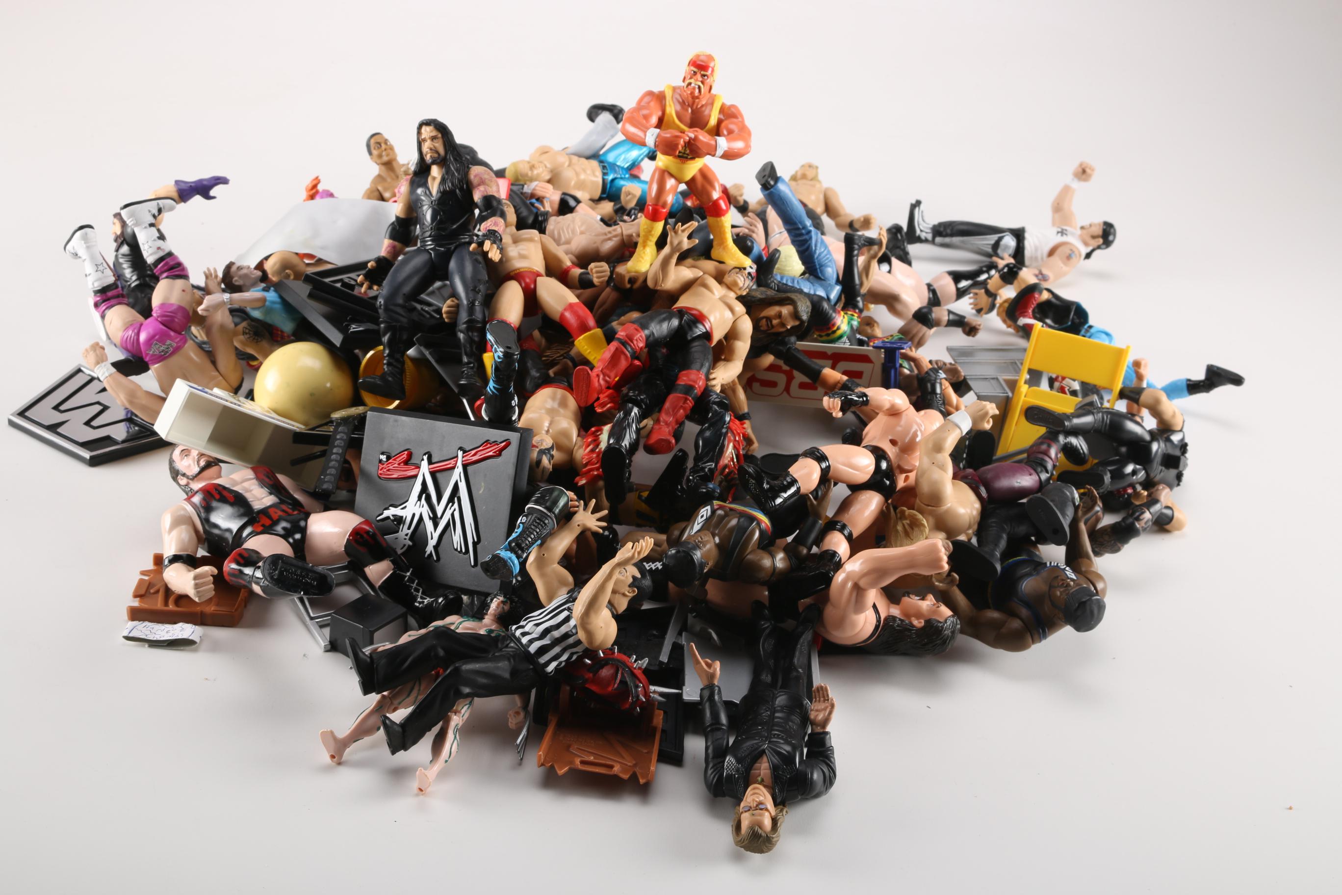 Circa 1990s WWF and NWO Wrestling Action Figures