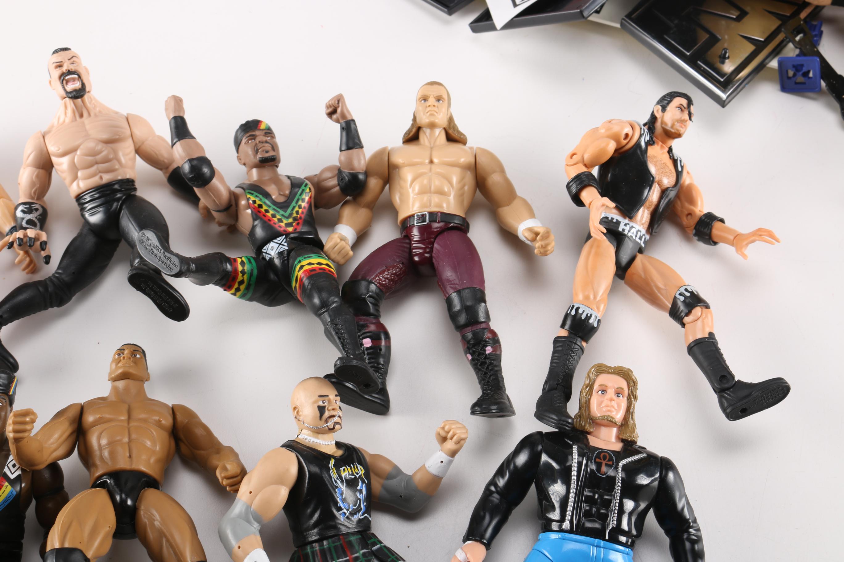 Circa 1990s WWF and NWO Wrestling Action Figures