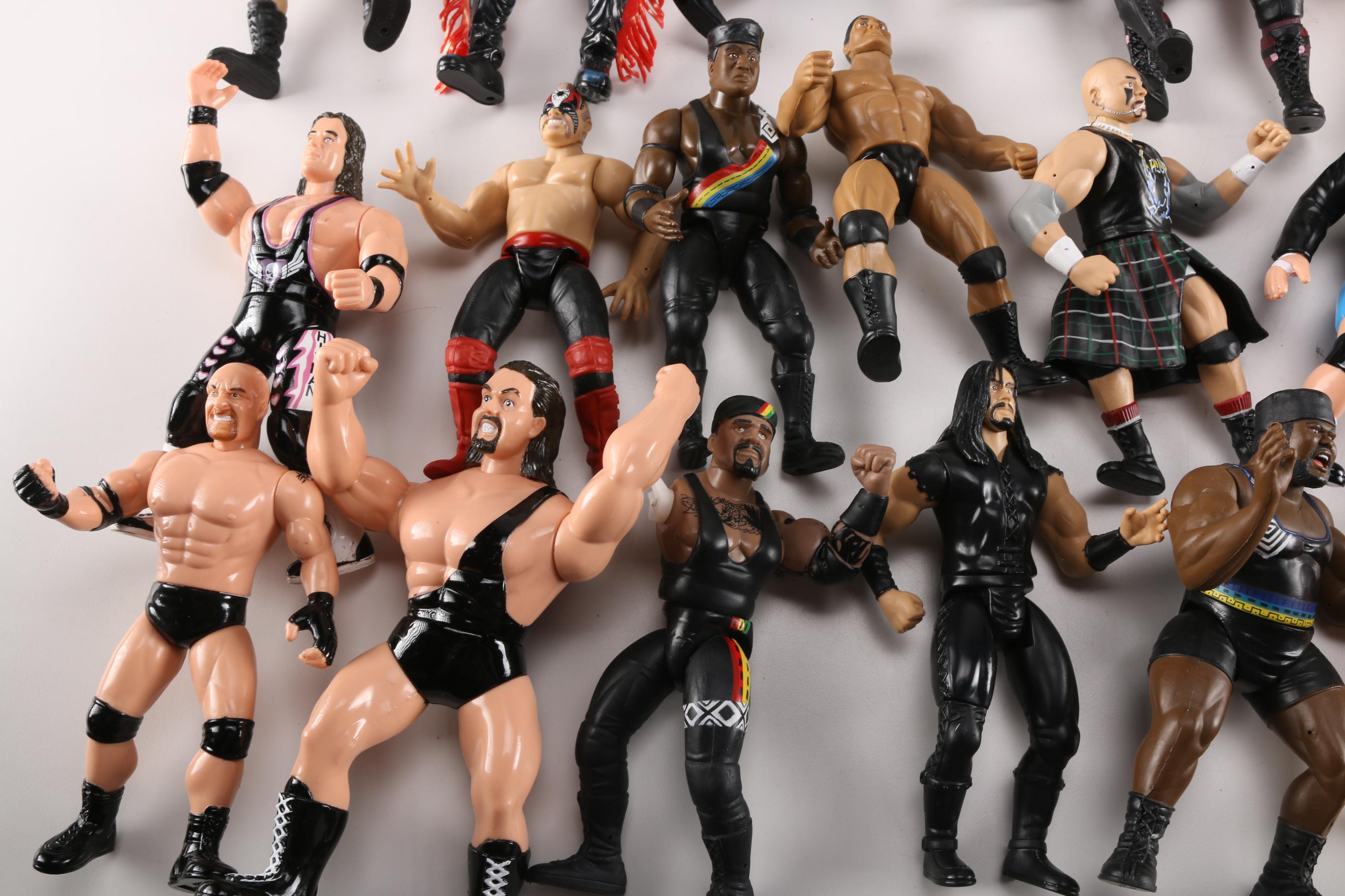 Circa 1990s WWF and NWO Wrestling Action Figures