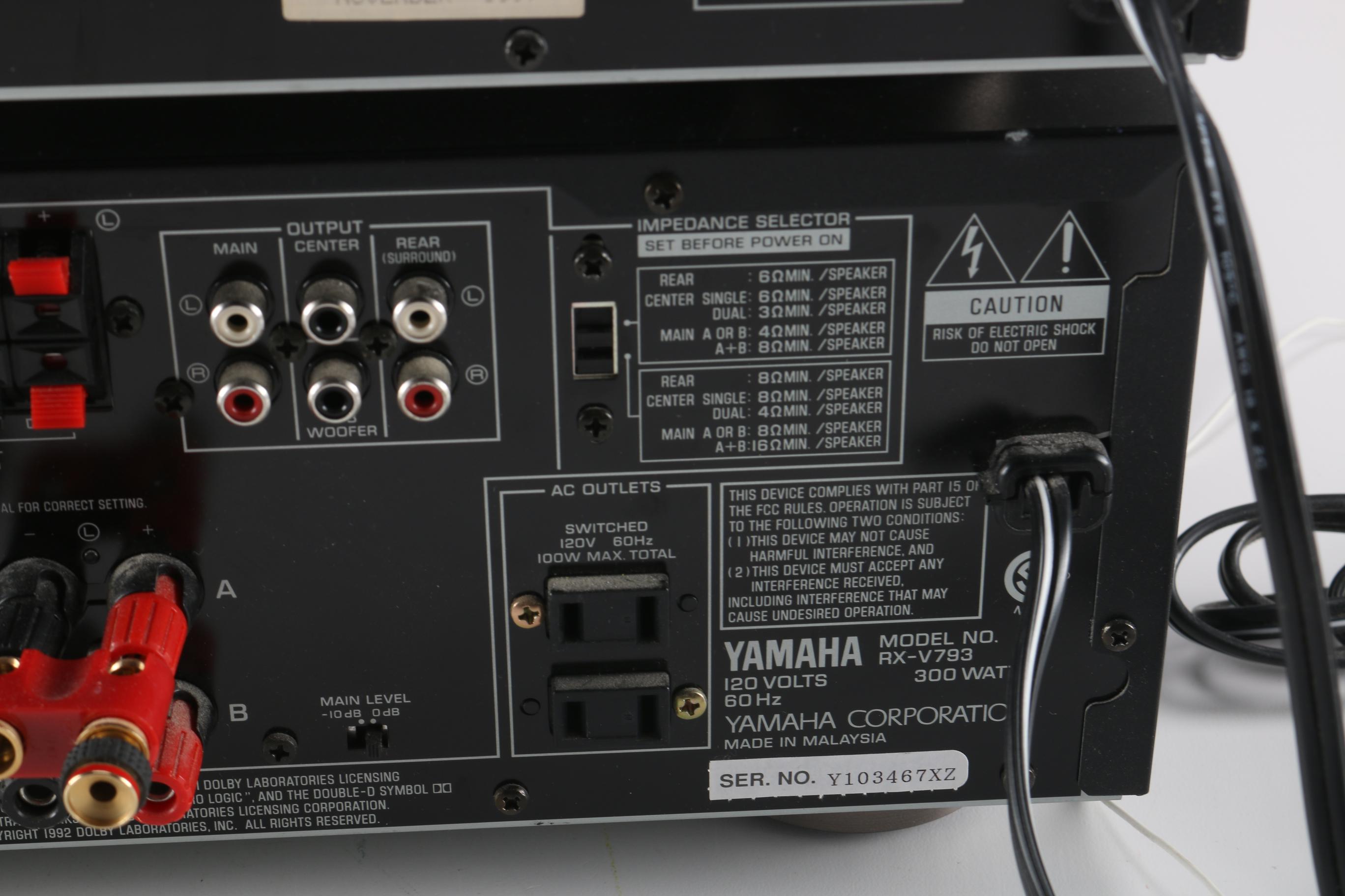 Yamaha RX-V793 Amplifier and CD Player