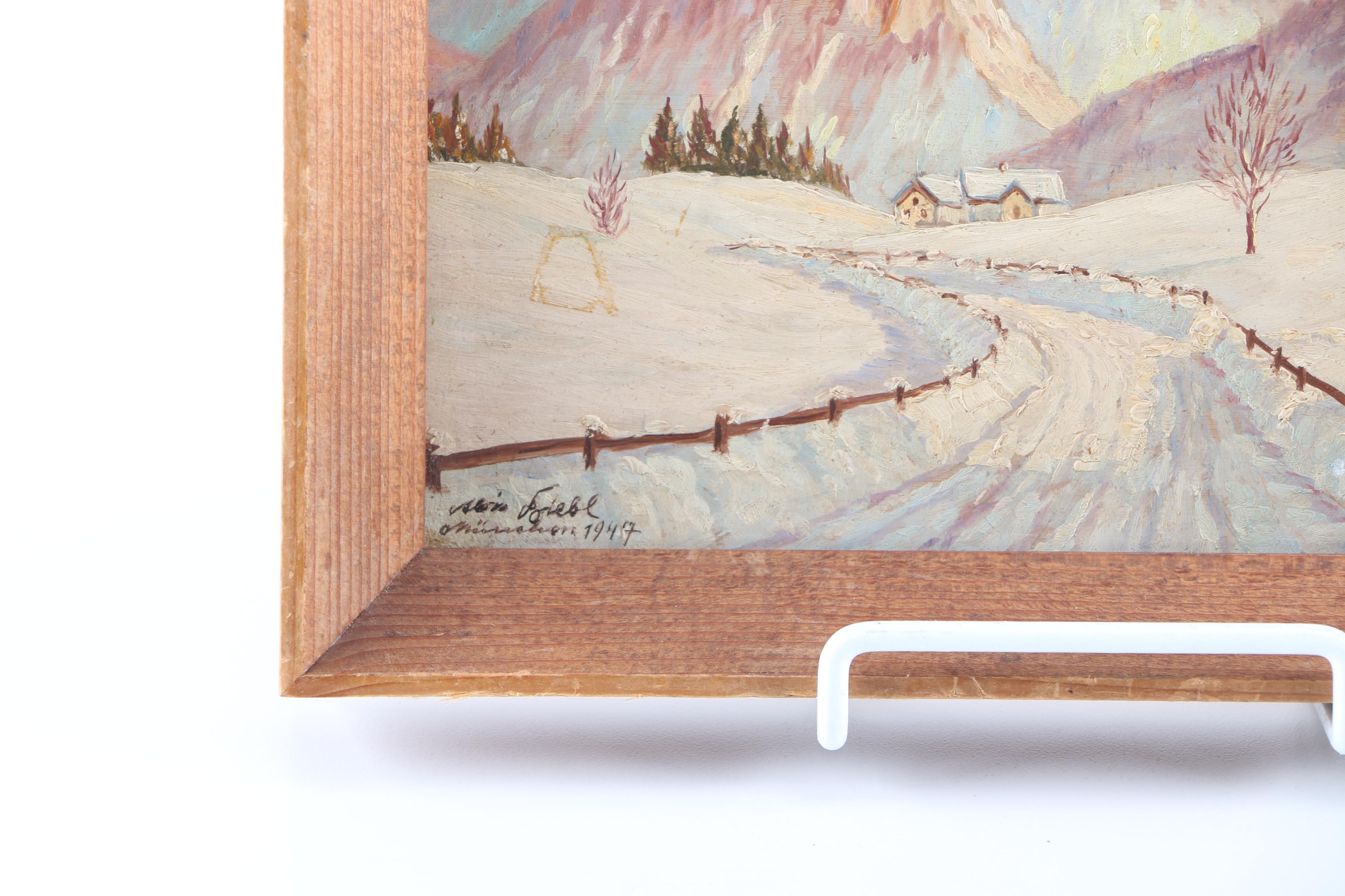 1947 German Oil on Canvas Landscape Painting