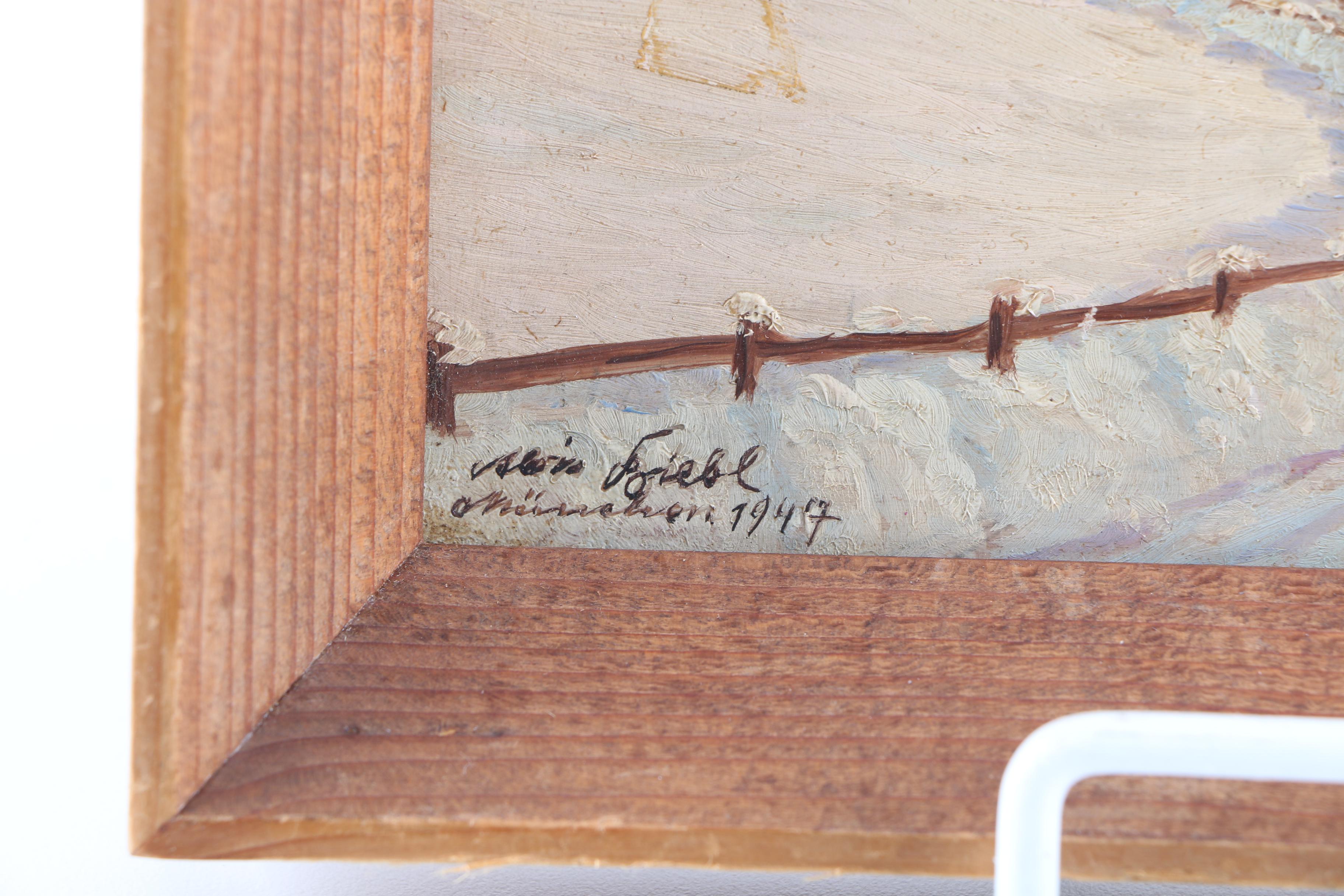 1947 German Oil on Canvas Landscape Painting