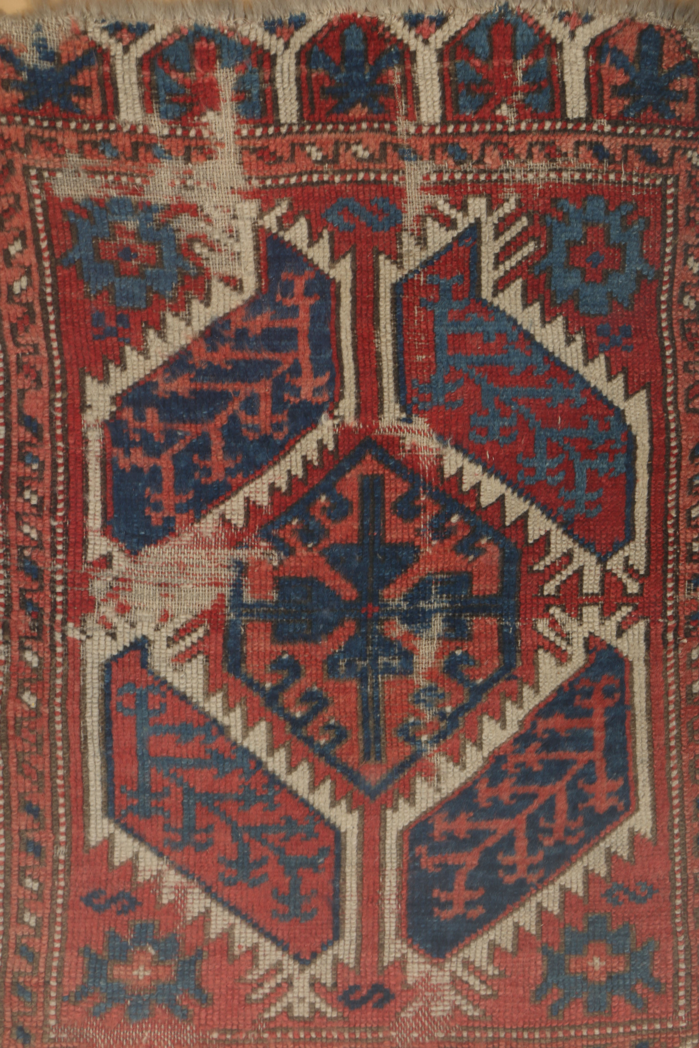 Framed Vintage Hand-Knotted Turkish Accent Rug