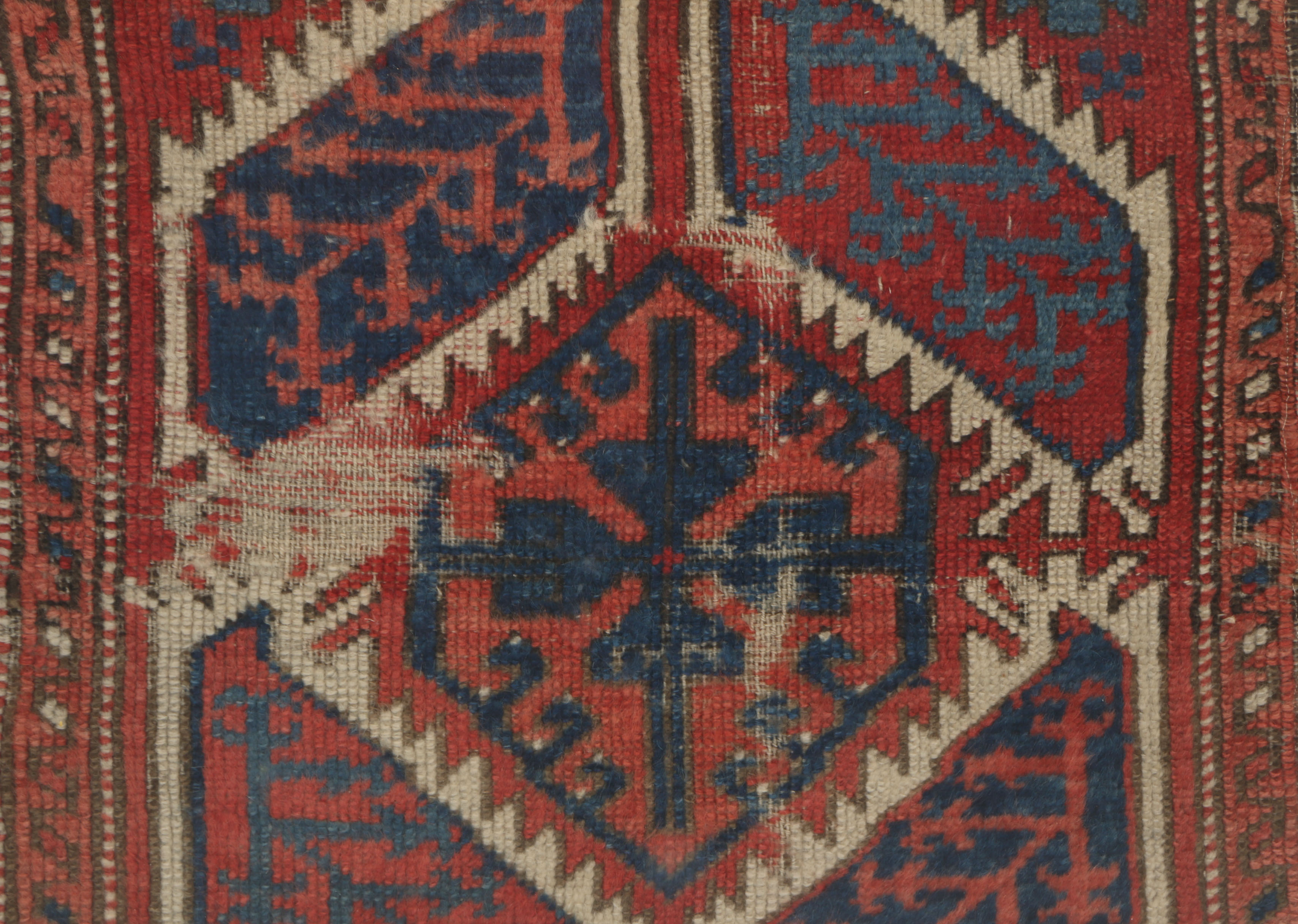 Framed Vintage Hand-Knotted Turkish Accent Rug