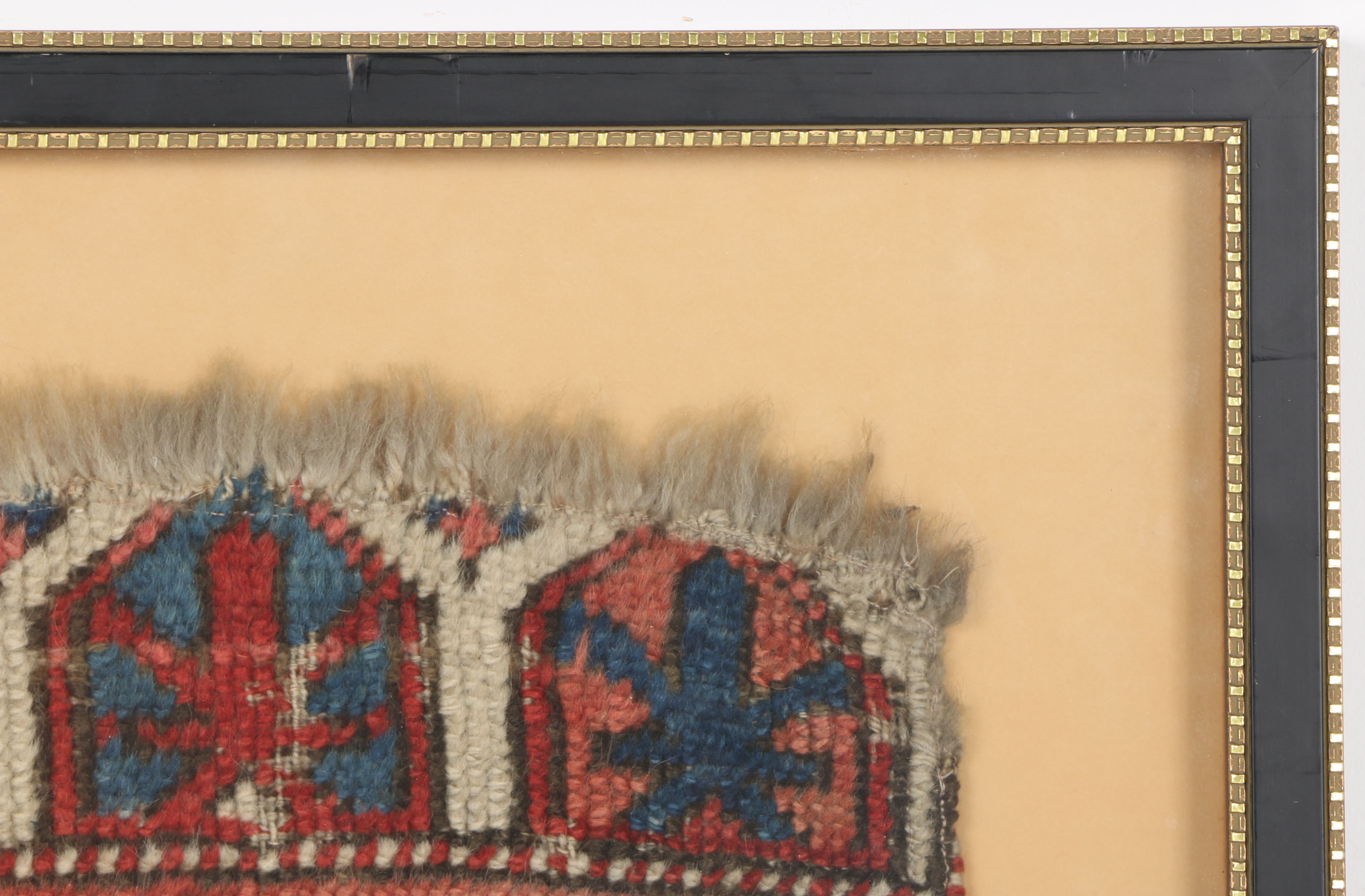 Framed Vintage Hand-Knotted Turkish Accent Rug