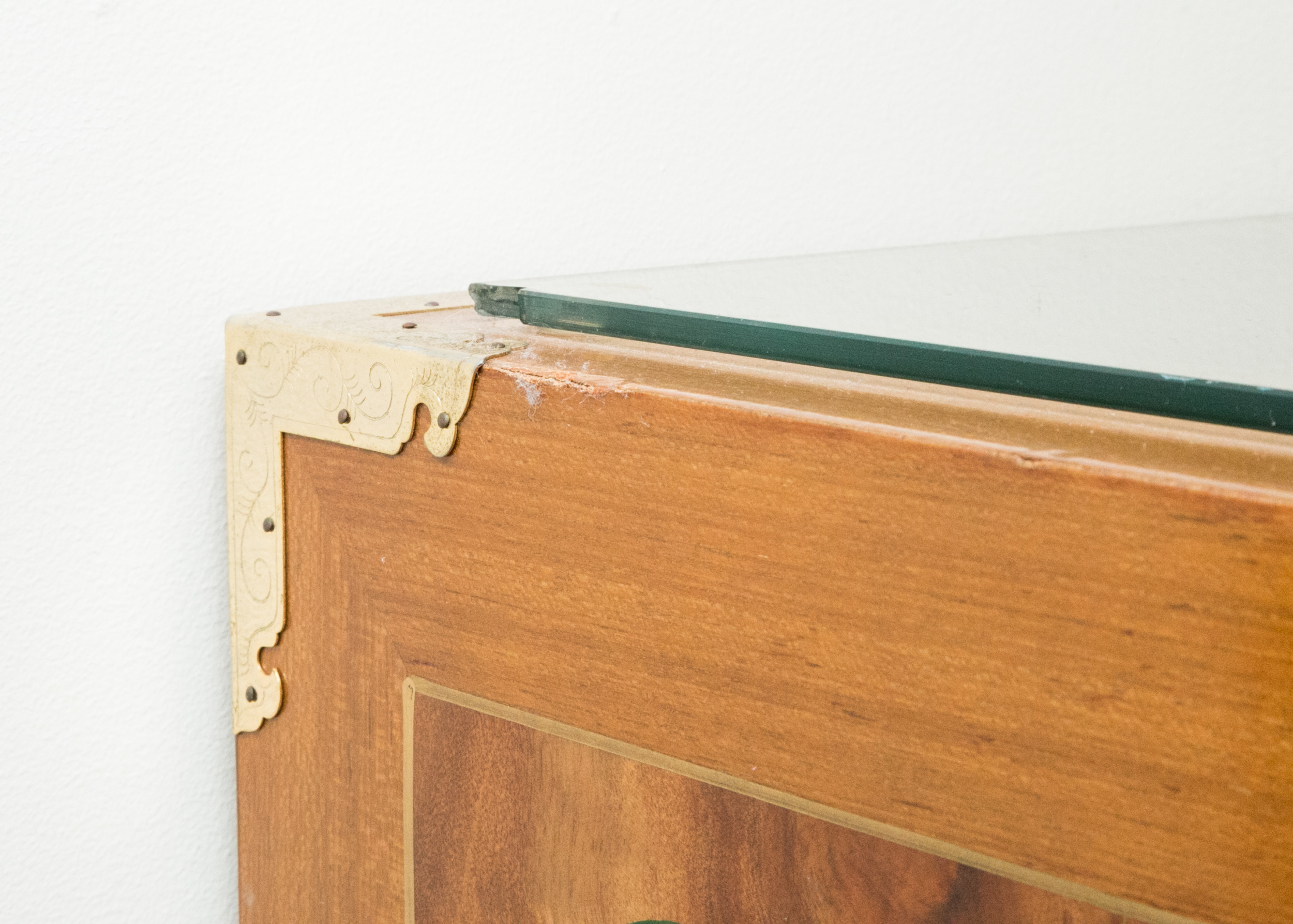 Chinoiserie Hand-Painted Burled Walnut Cabinet