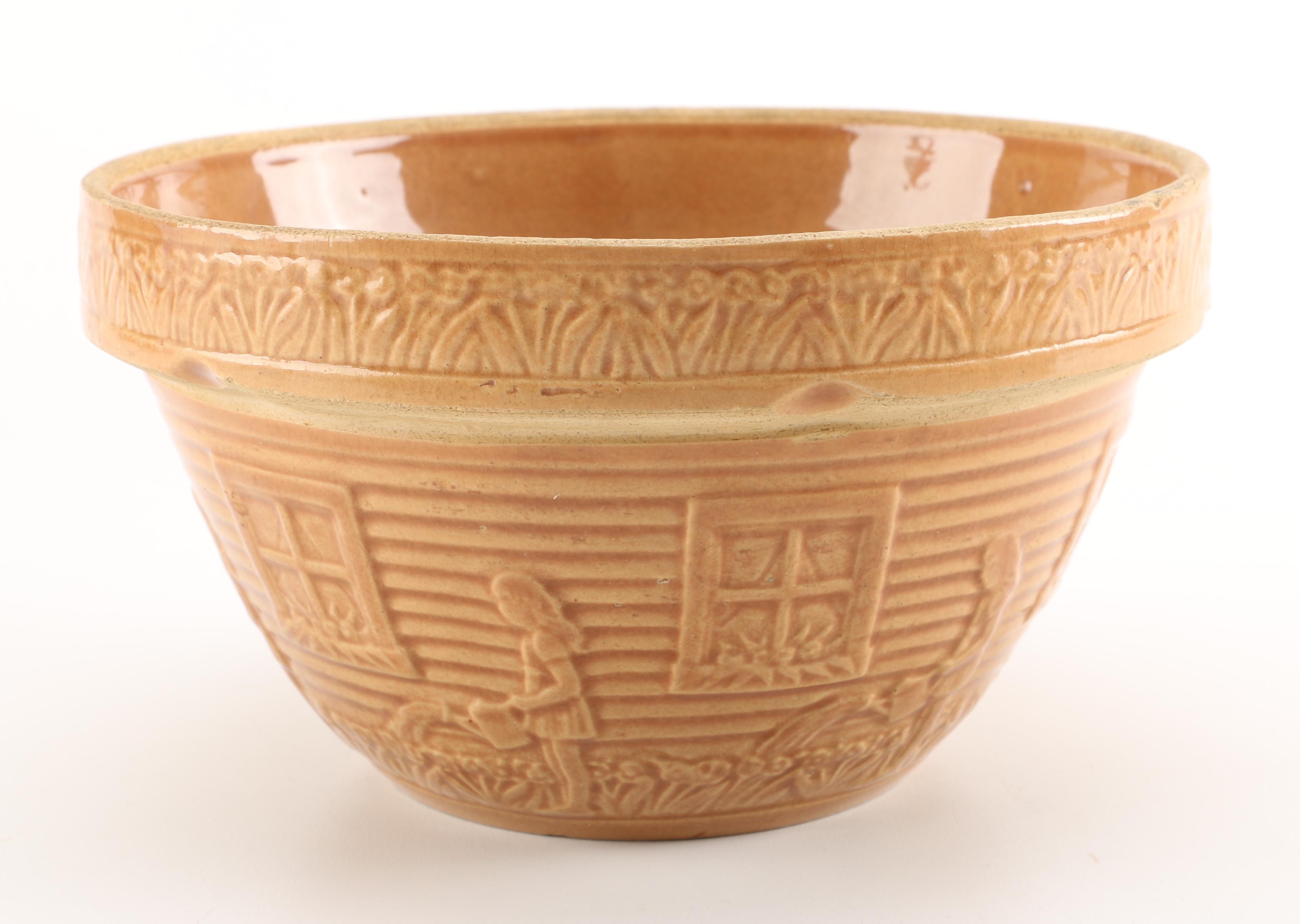 Terra Cotta and Yellow Ceramic Bowls and Planters