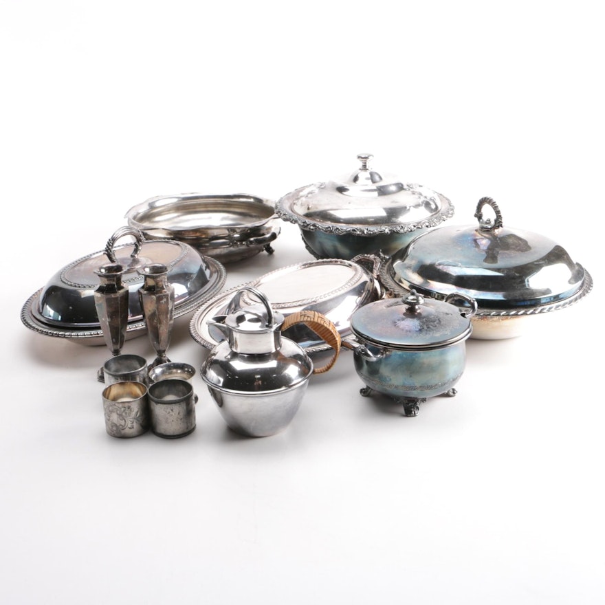 Silver Plated Tableware Including a Pitcher and More