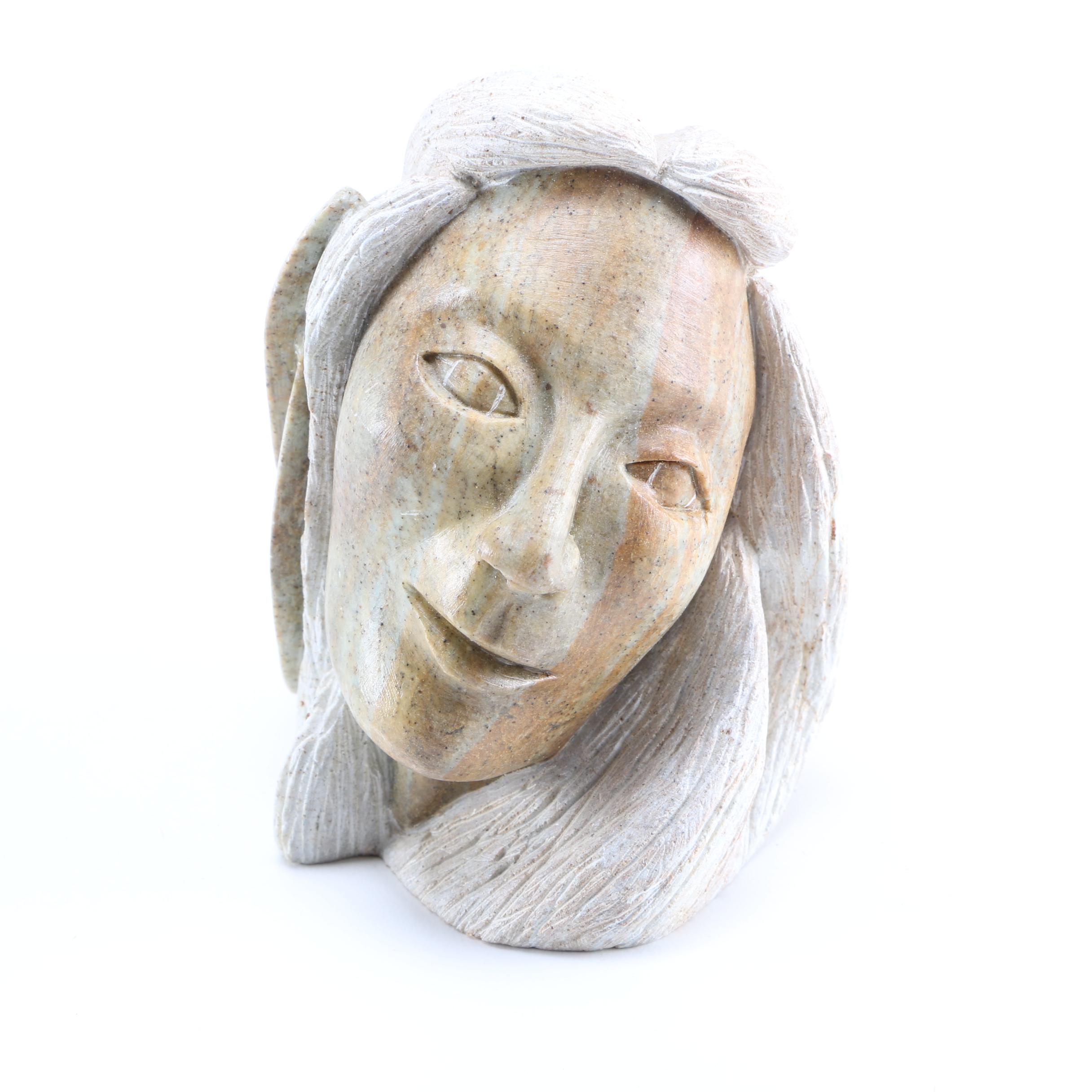 1993 Loreene Henry Soapstone Sculpture of a Woman