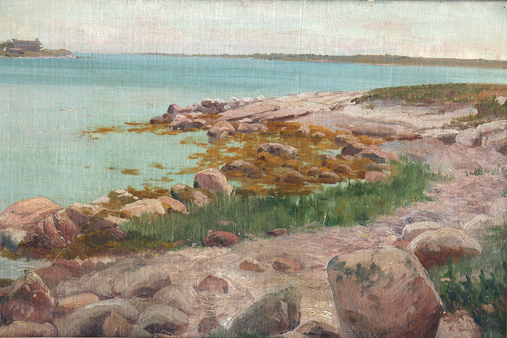 1909 Martin. B. Leisser Oil on Board Landscape Painting