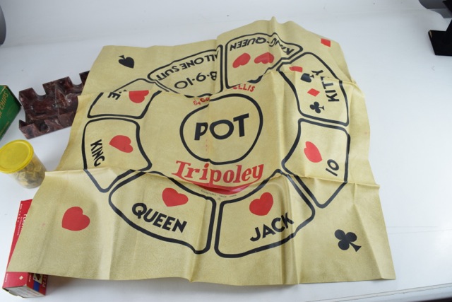 Vintage Poker Chips, Cribbage Board and Other Table Game Materials