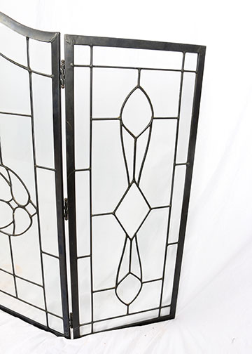 Leaded Glass Fireplace Screen