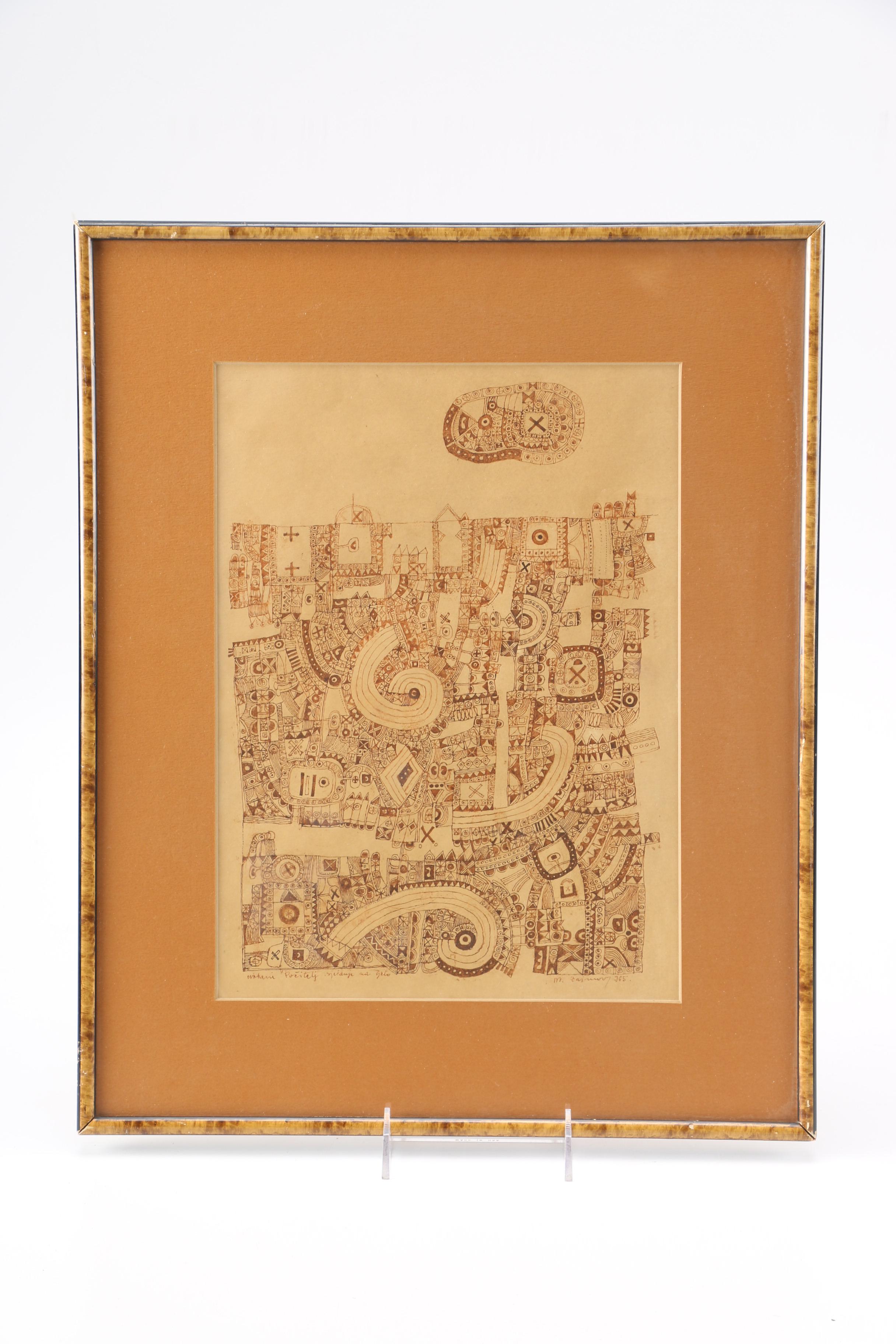 Mehmed Zaimovic Untitled Ink on Paper Print