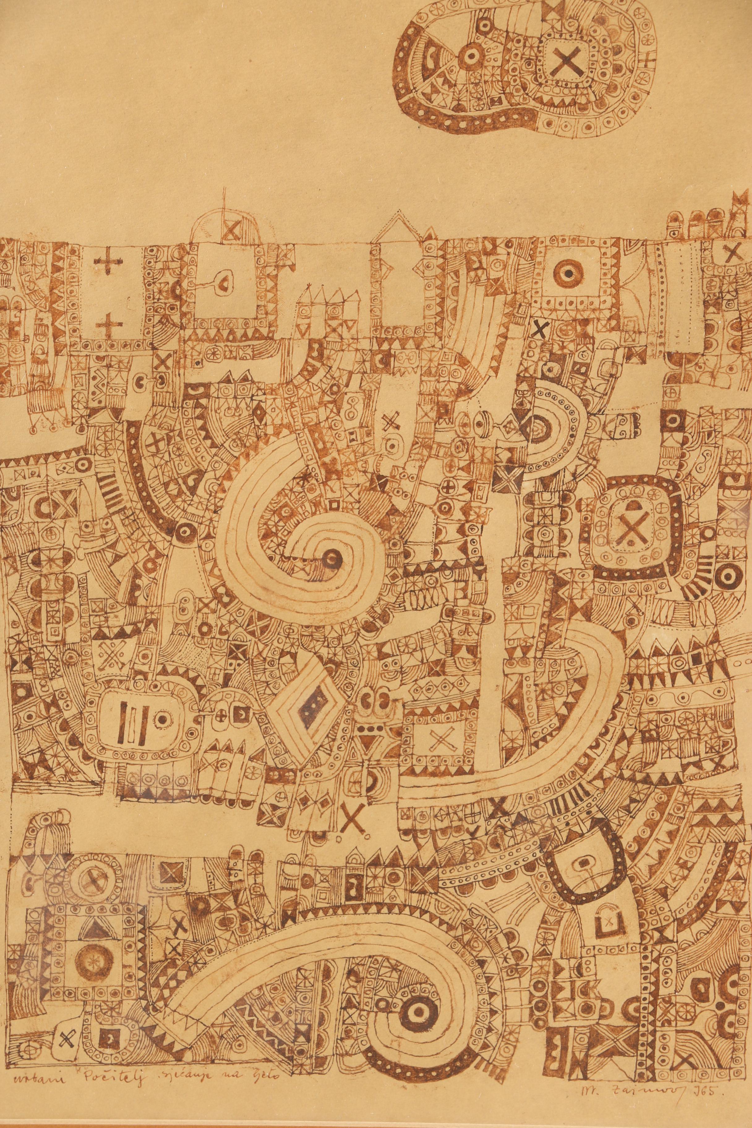 Mehmed Zaimovic Untitled Ink on Paper Print