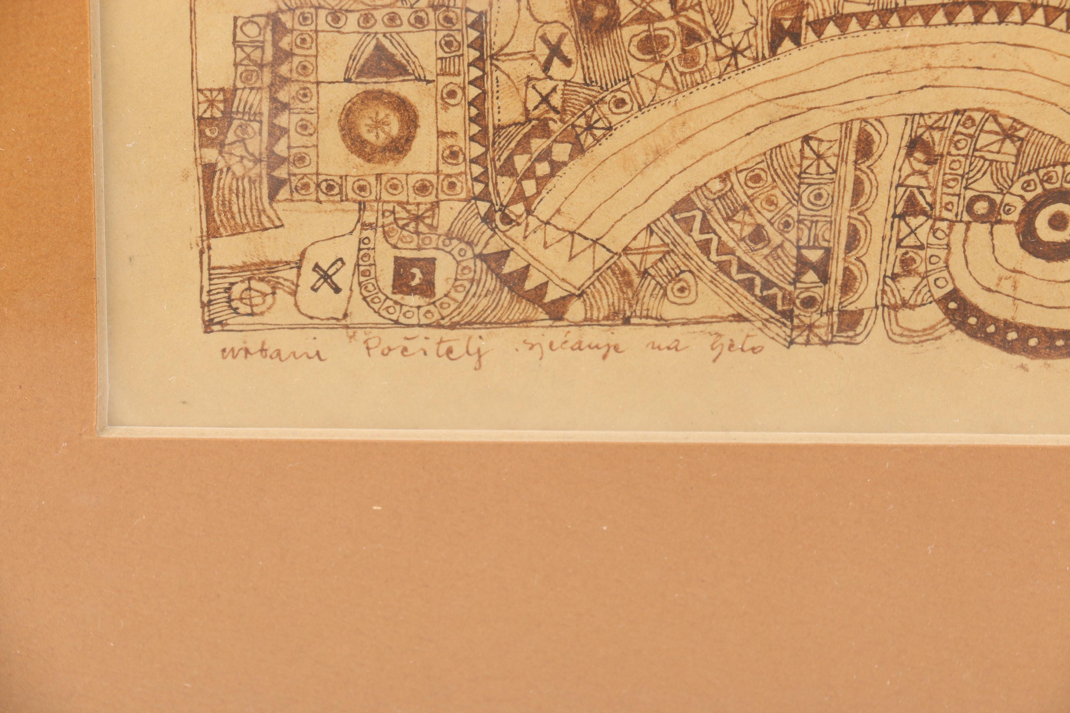 Mehmed Zaimovic Untitled Ink on Paper Print