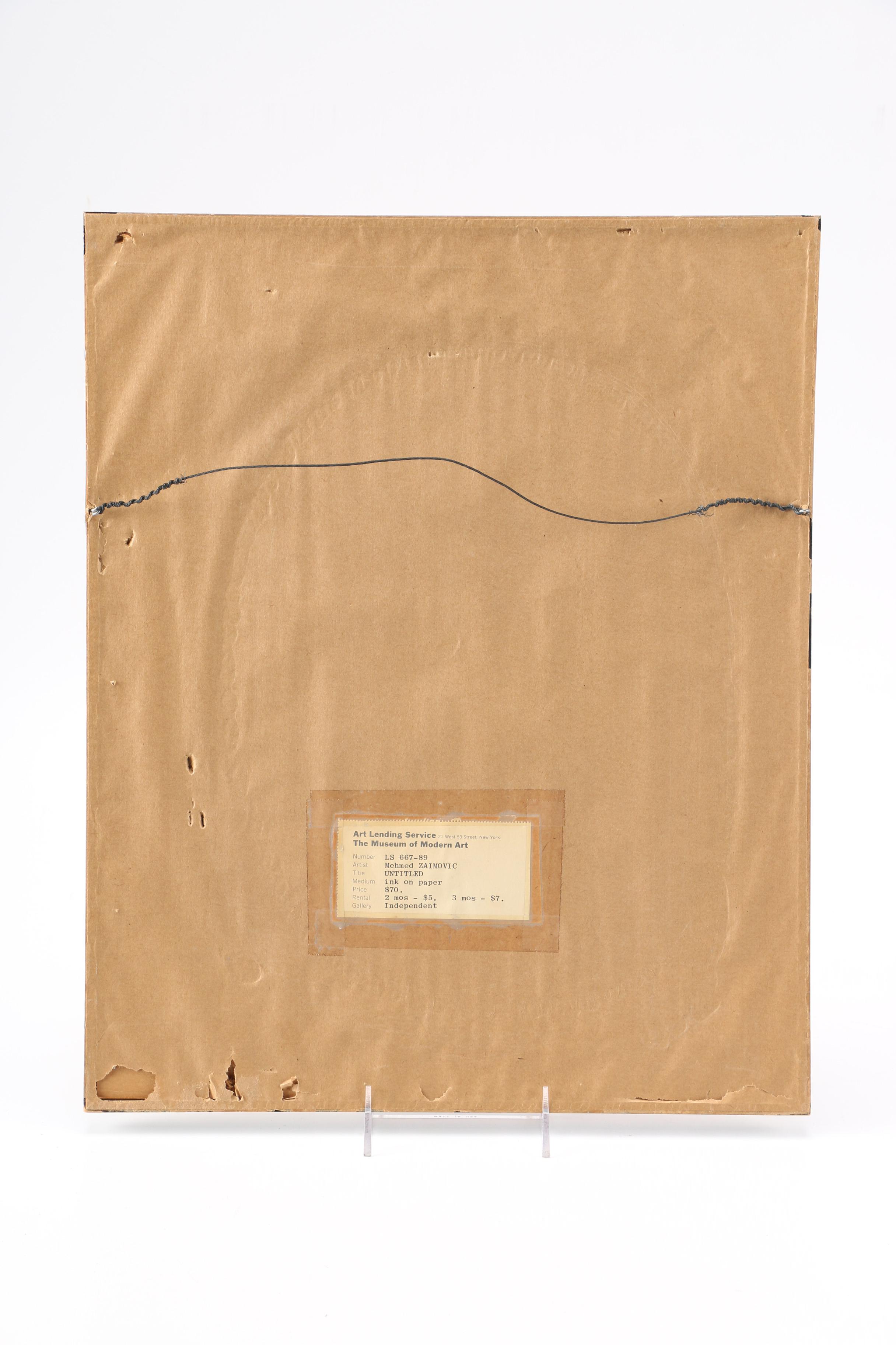 Mehmed Zaimovic Untitled Ink on Paper Print