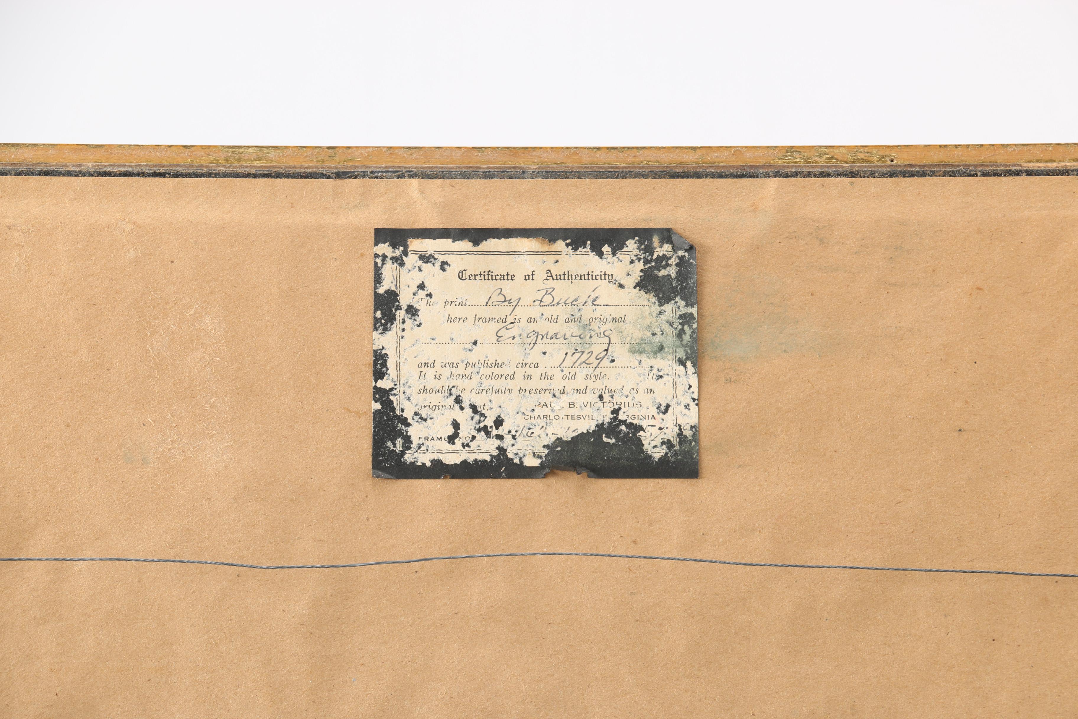 Buck Hand-Colored Engraving "The South View of Sandown-Castle, In the County of Kent"