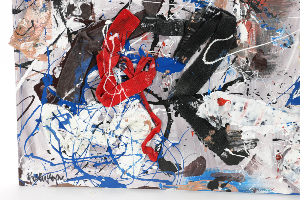 Robbie Kemper Original Mixed Media Acrylic on Canvas "Drip Ties"