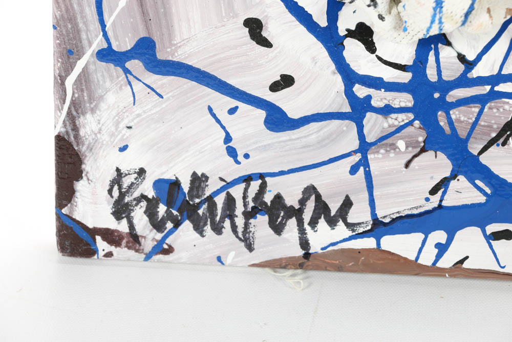 Robbie Kemper Original Mixed Media Acrylic on Canvas "Drip Ties"