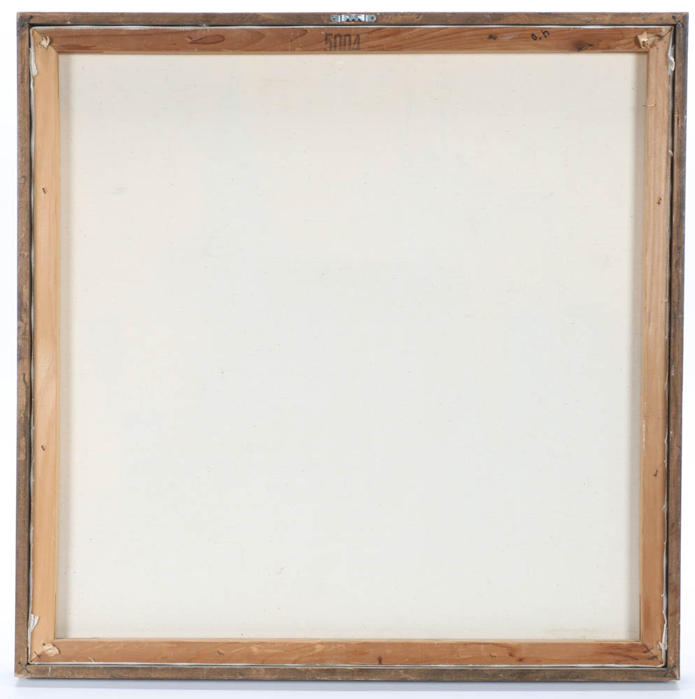 Brent Signed Mid Century Original Oil Cityscape on Canvas