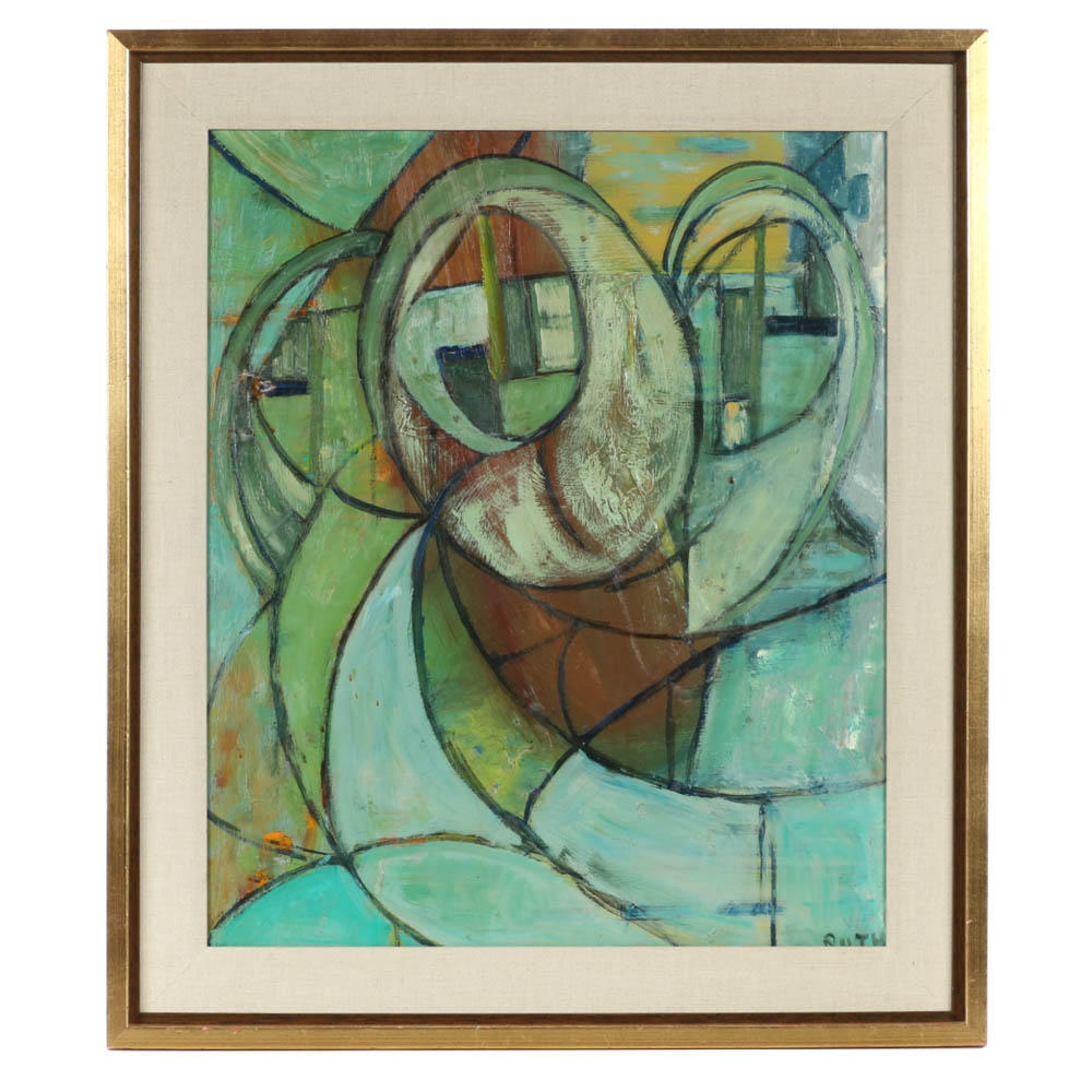 Ruth Signed Original Abstract Oil on Board