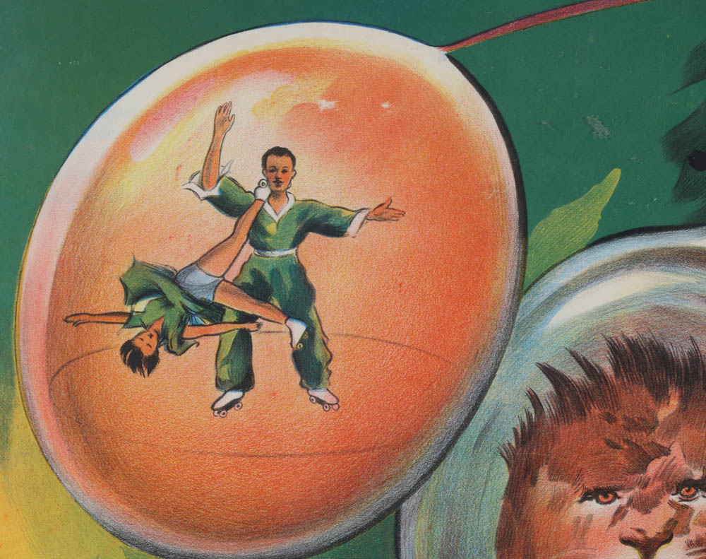 Original 1930s English Circus Poster by Willson's Show Printers