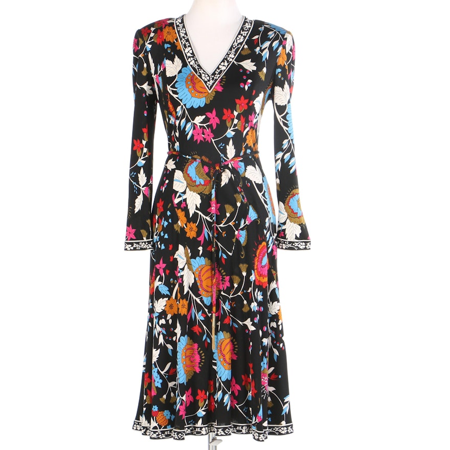 Vintage Italian Averardo Bessi Silk Floral Dress