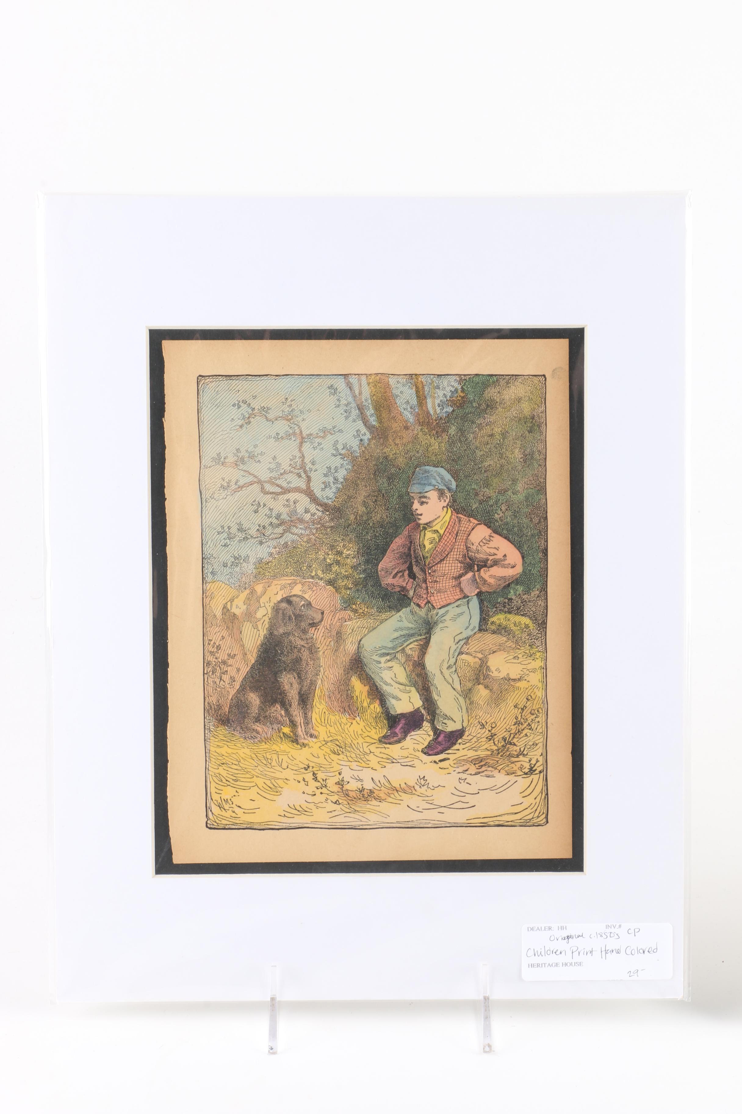 Collection of Mid-19th Century Hand-Colored Prints