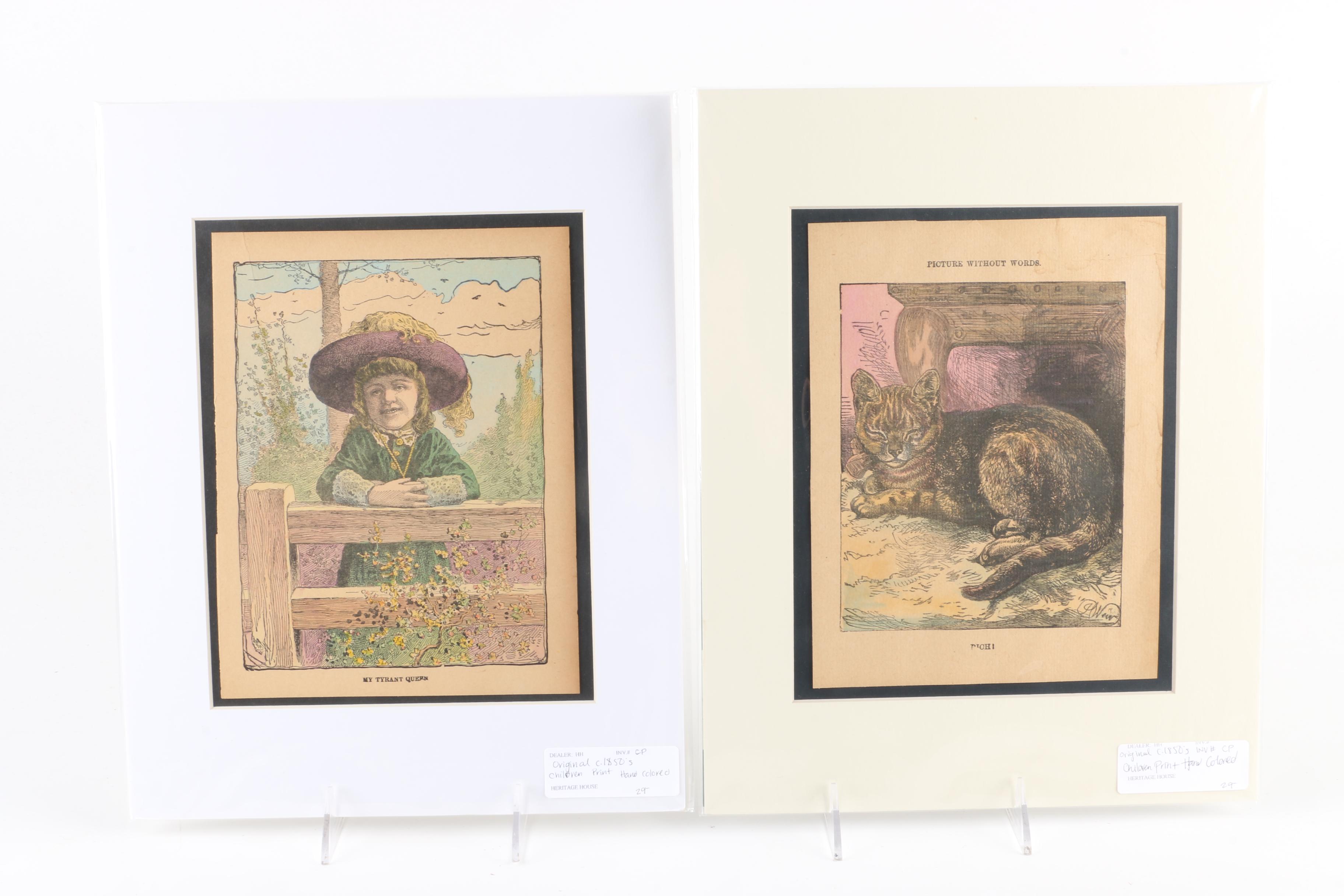 Collection of Mid-19th Century Hand-Colored Prints