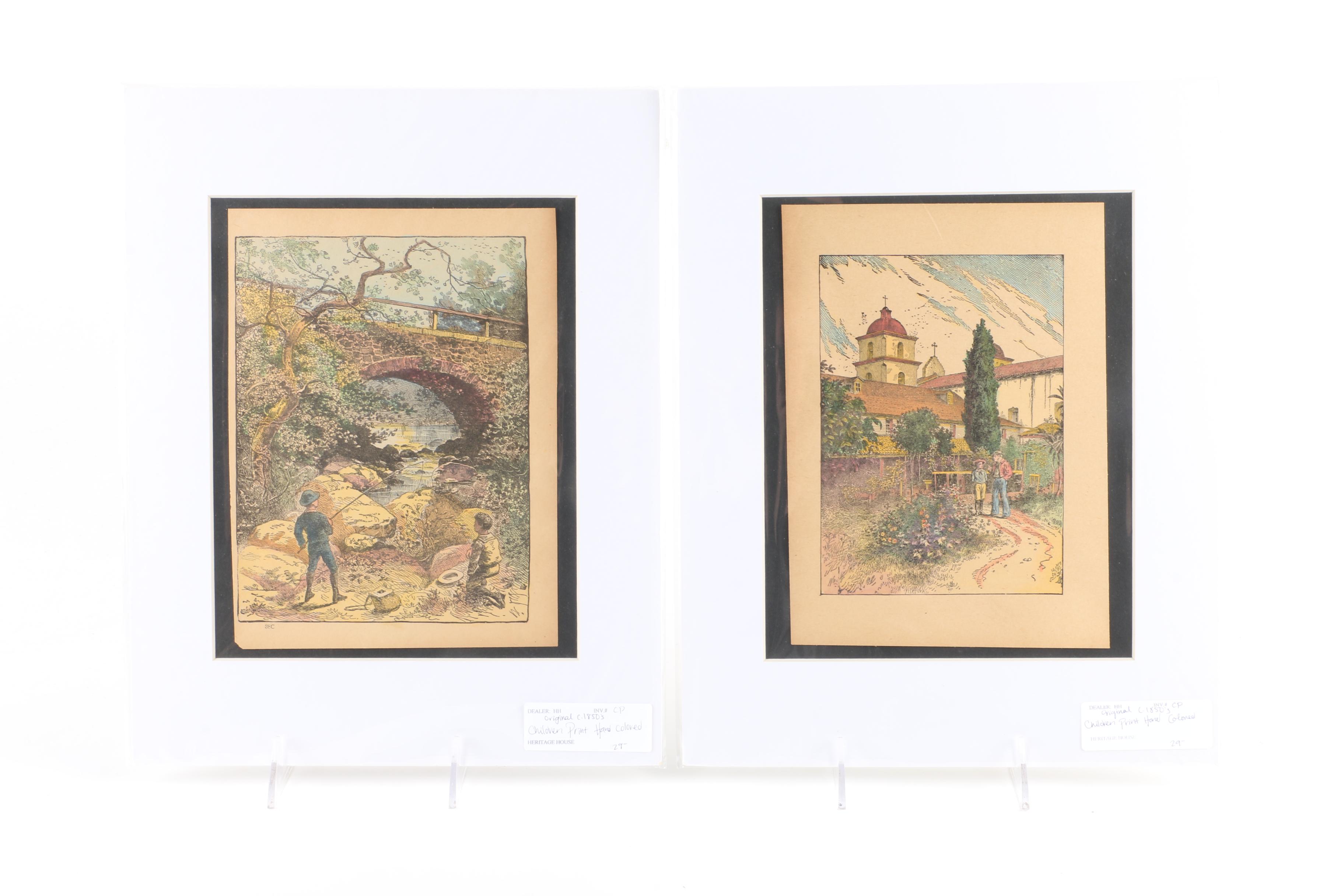 Collection of Mid-19th Century Hand-Colored Prints