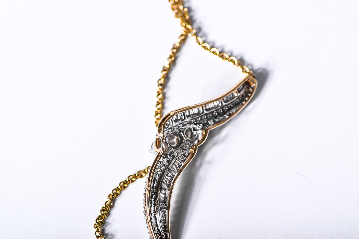 14K Yellow Gold and 2.91 CTW Diamond Bypass Pendant Necklace