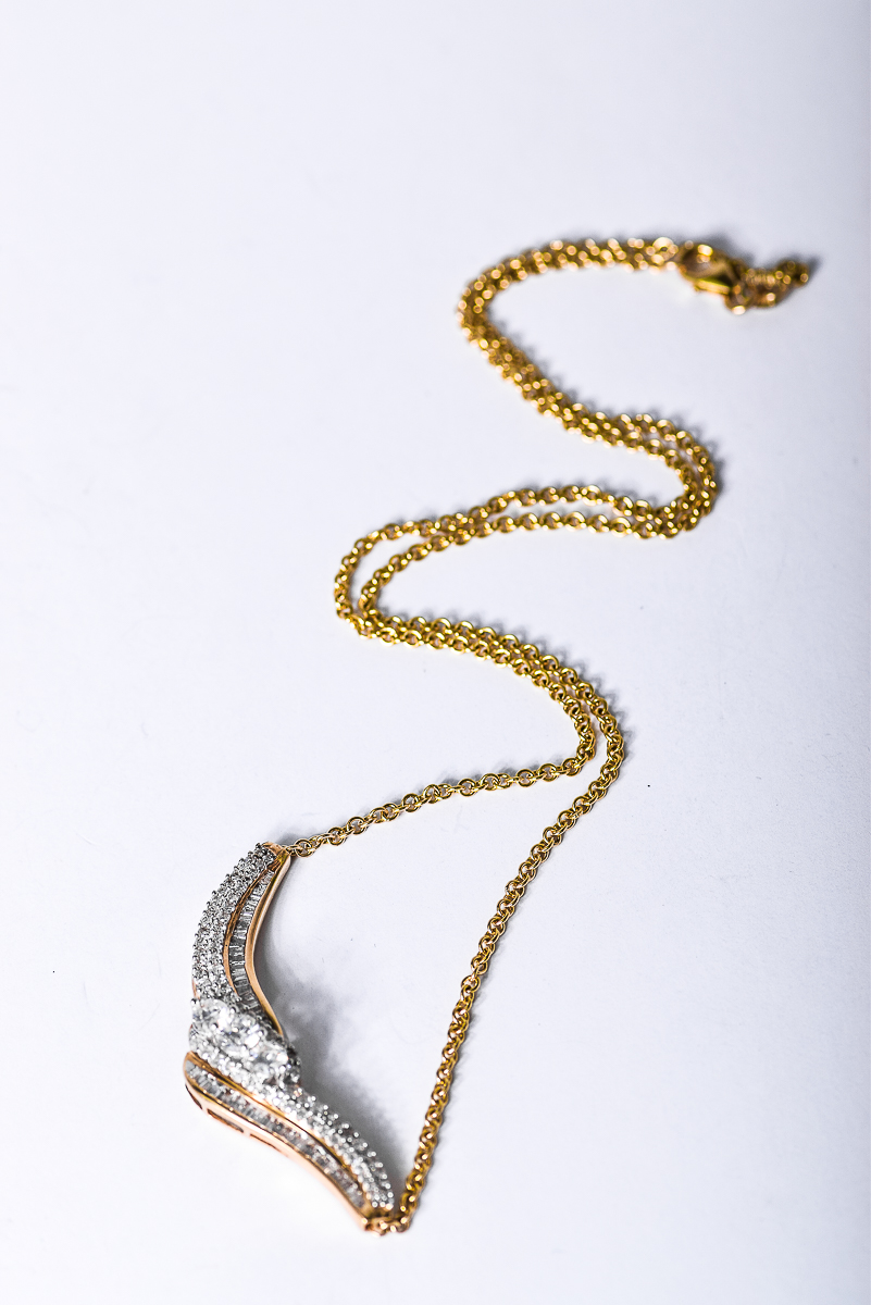 14K Yellow Gold and 2.91 CTW Diamond Bypass Pendant Necklace