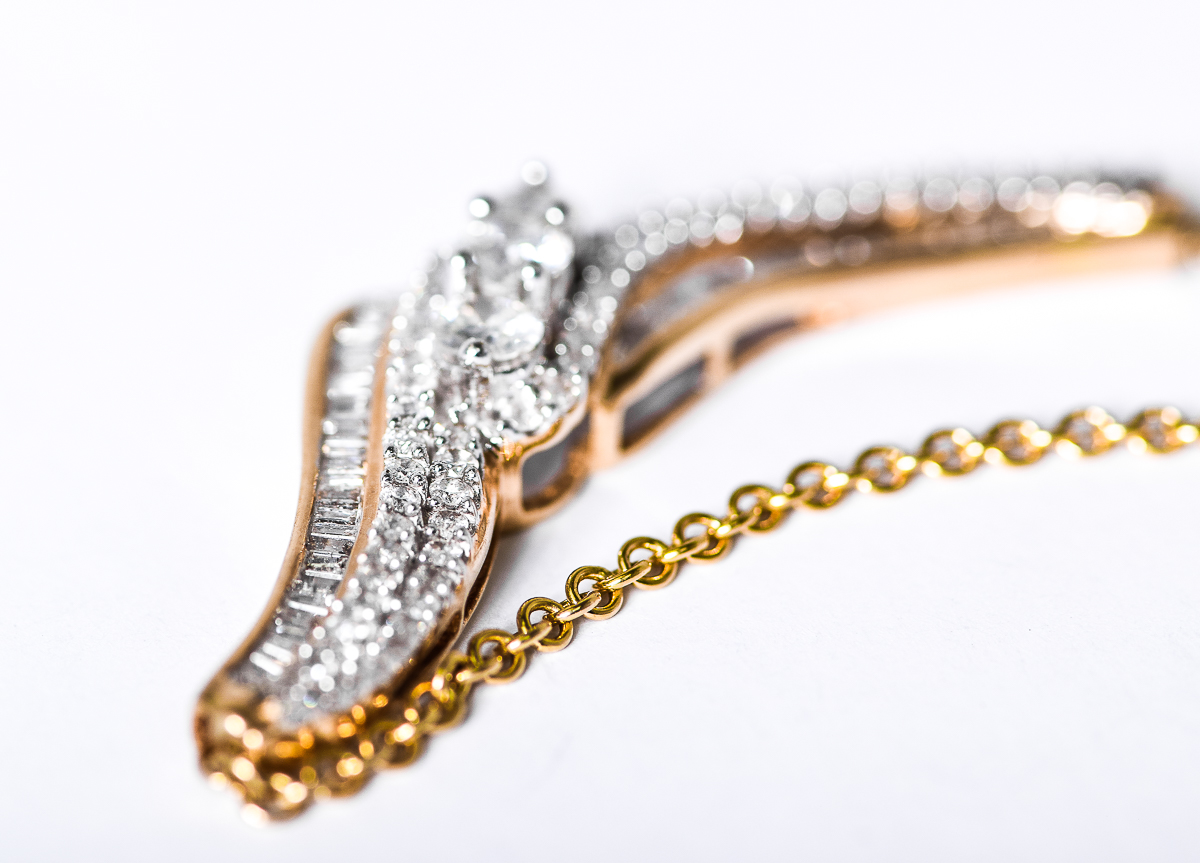 14K Yellow Gold and 2.91 CTW Diamond Bypass Pendant Necklace