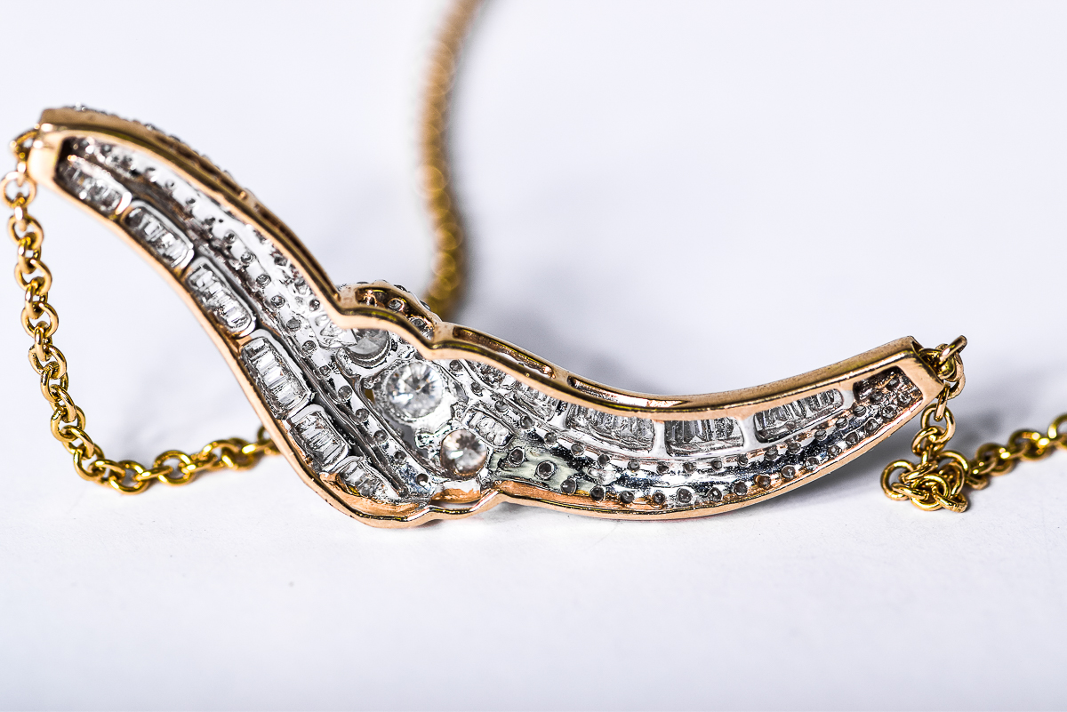 14K Yellow Gold and 2.91 CTW Diamond Bypass Pendant Necklace