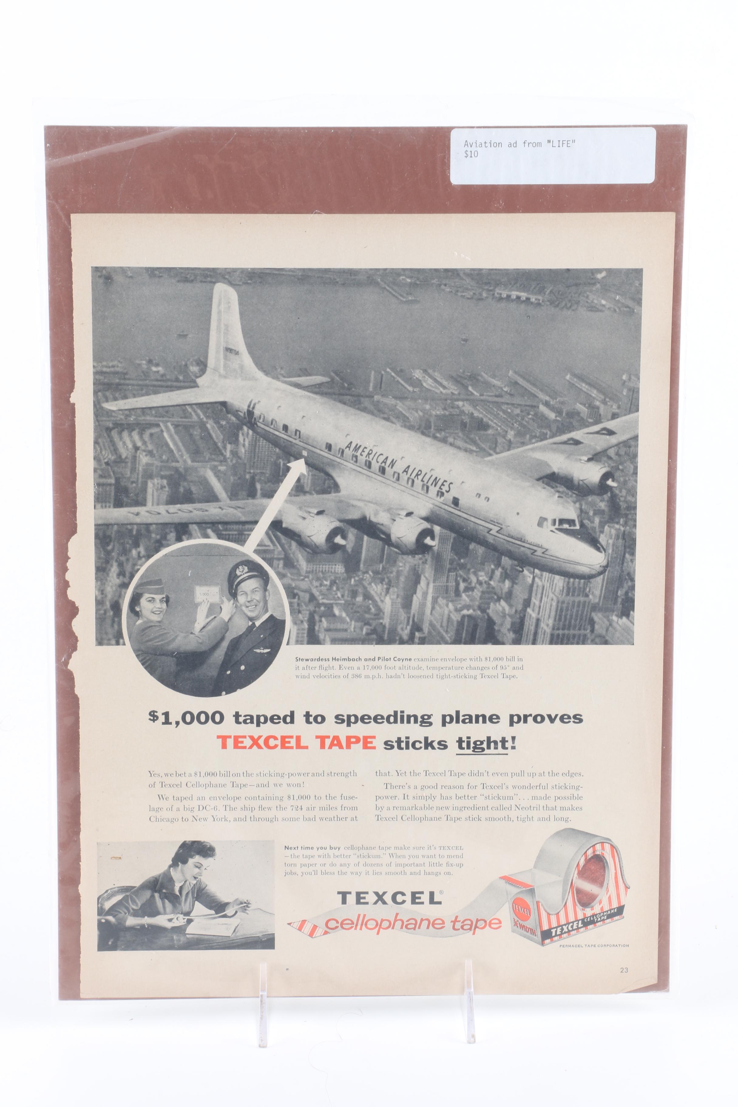 Collection of Mid-20th Century Aviation Advertisements