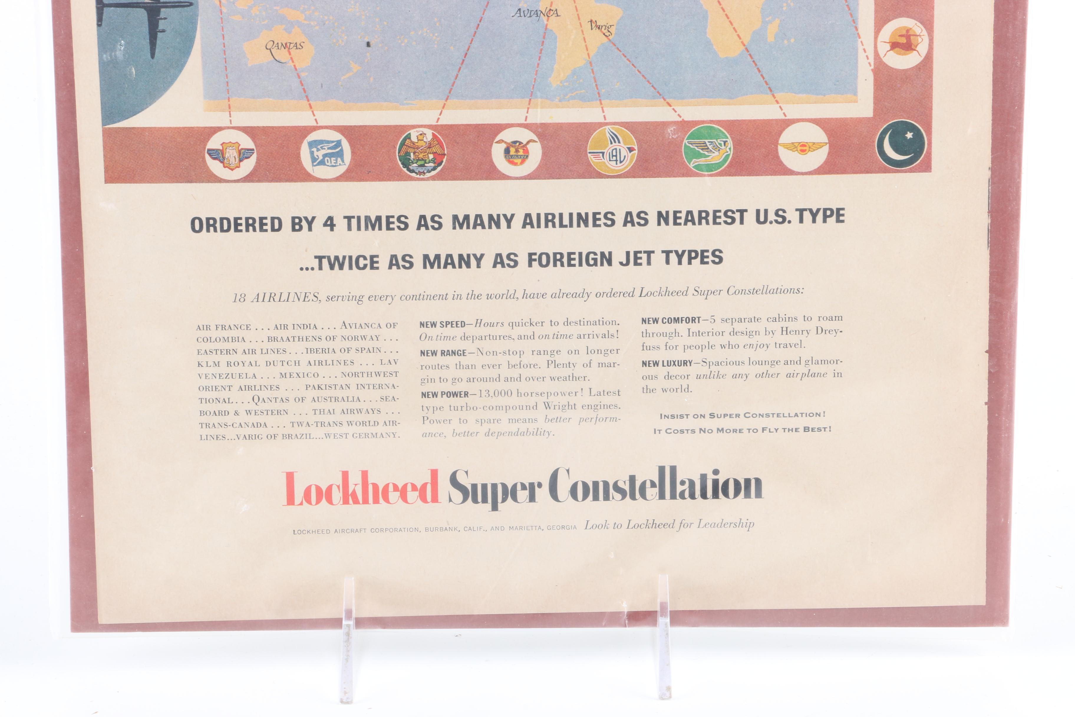 Collection of Mid-20th Century Aviation Advertisements