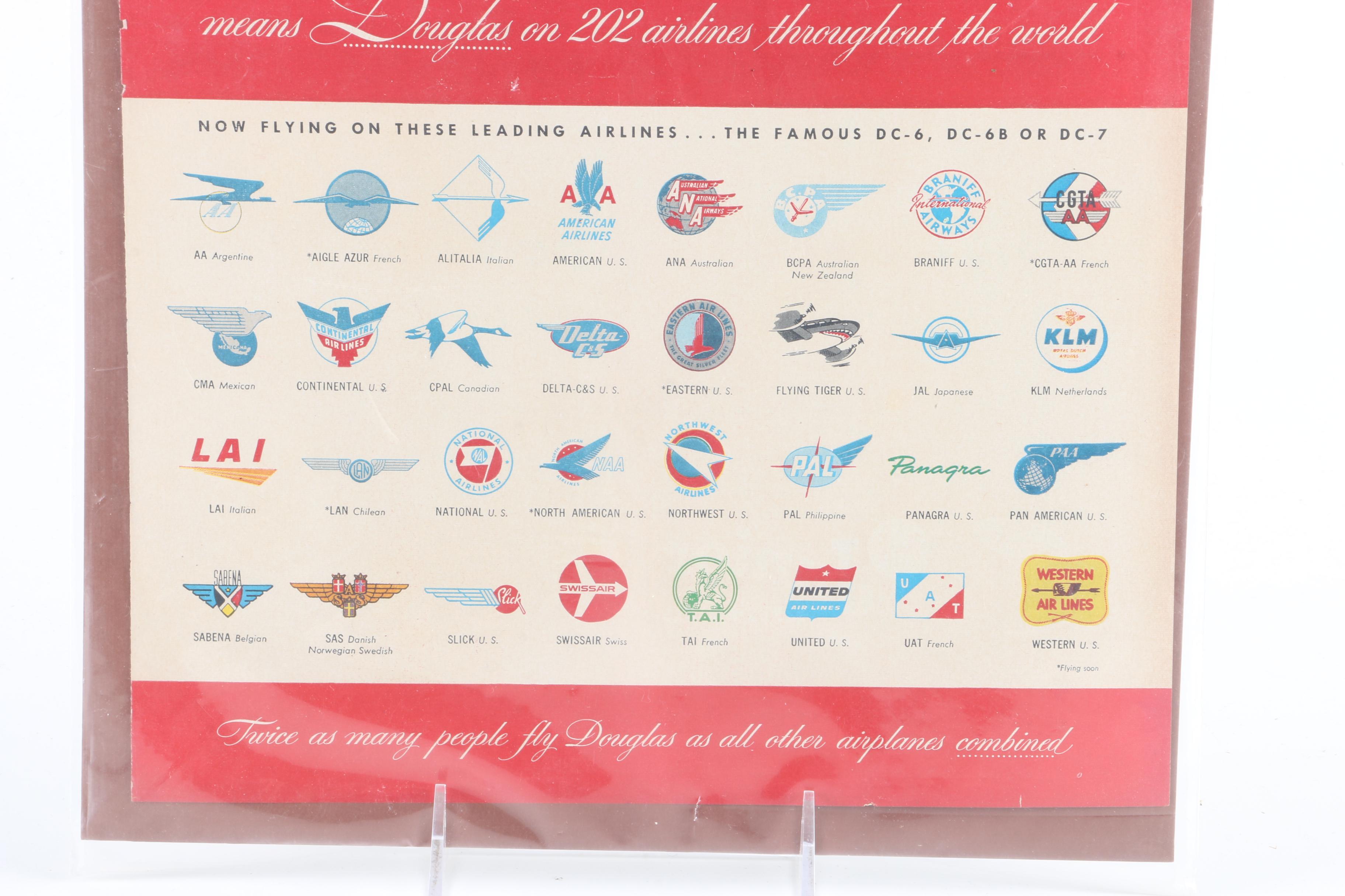 Collection of Mid-20th Century Aviation Advertisements