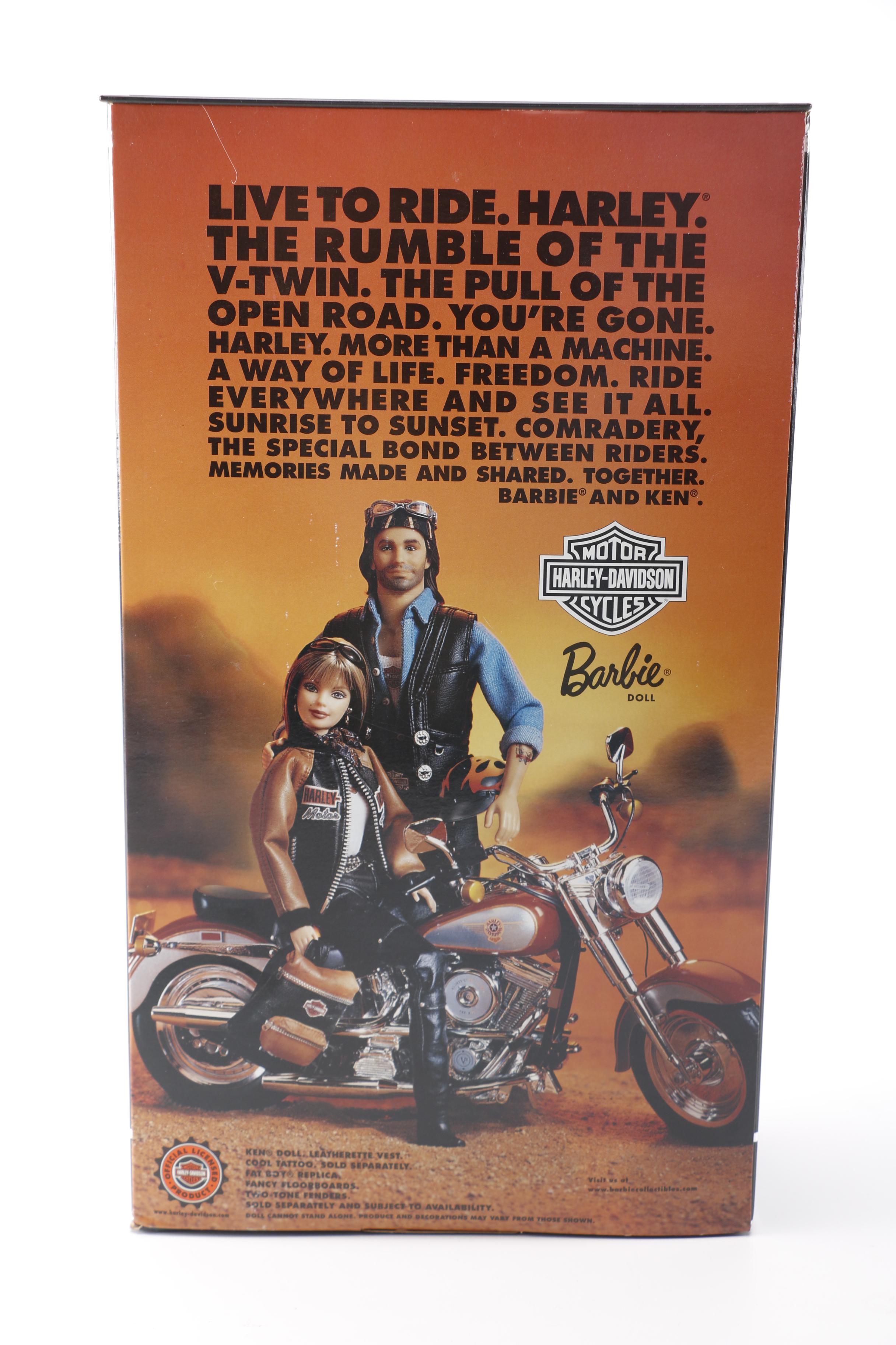 1999 Mattel Harley-Davidson Barbie Dolls and Motorcycle