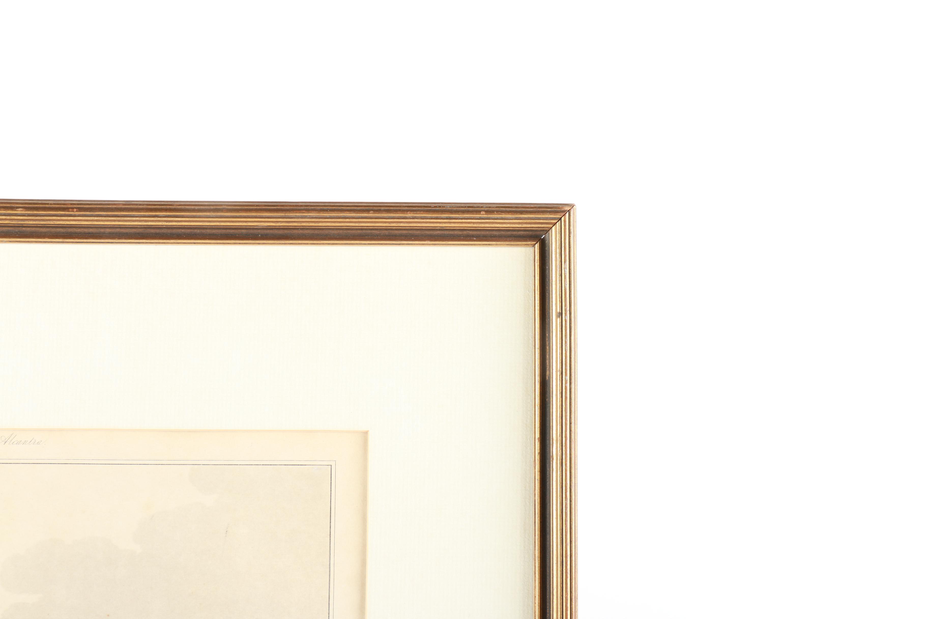 I. Clark Aquatint "Aqueduct of Alcantara"