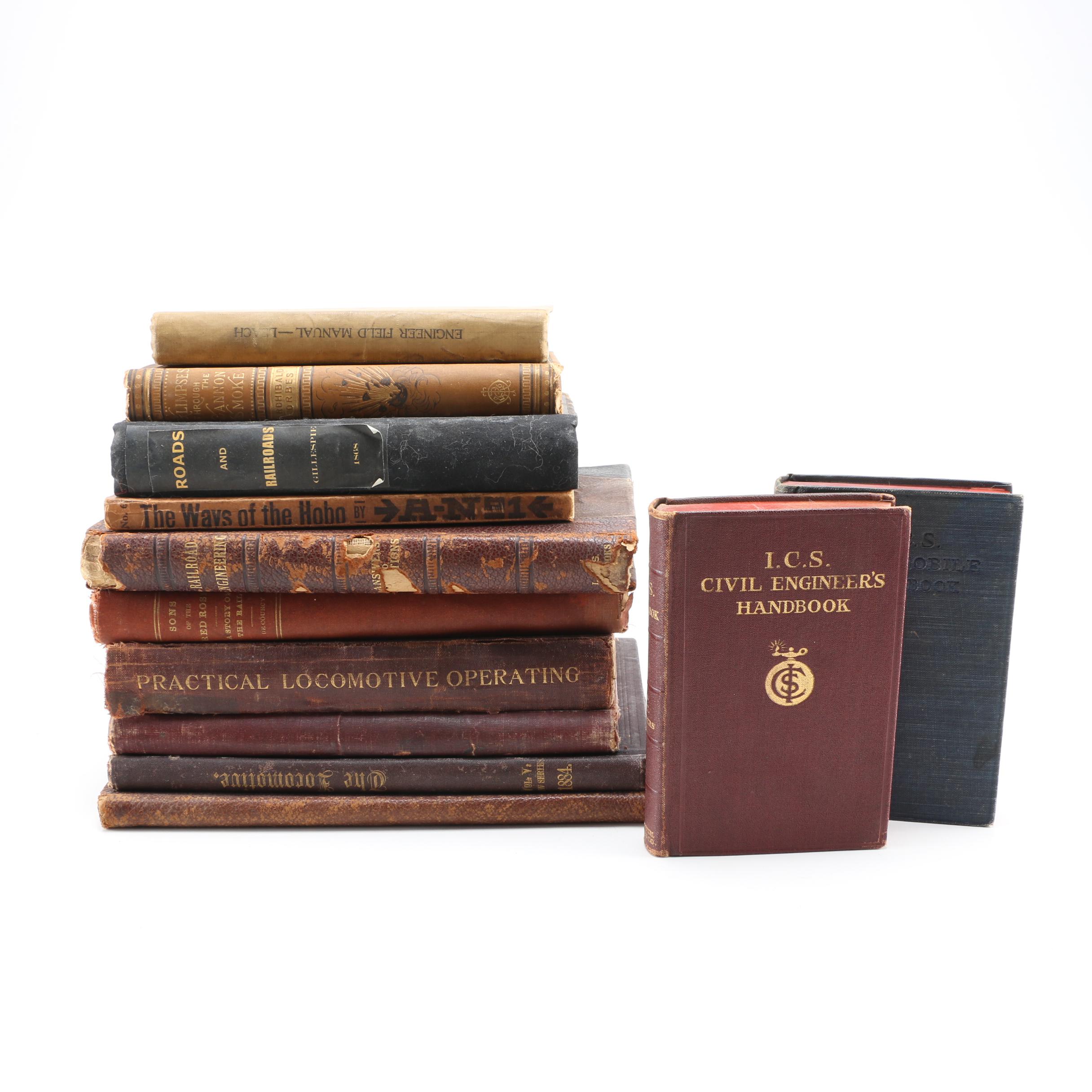 1868–1919 Engineering and Railroad Books Including "The Ways of the Hobo"