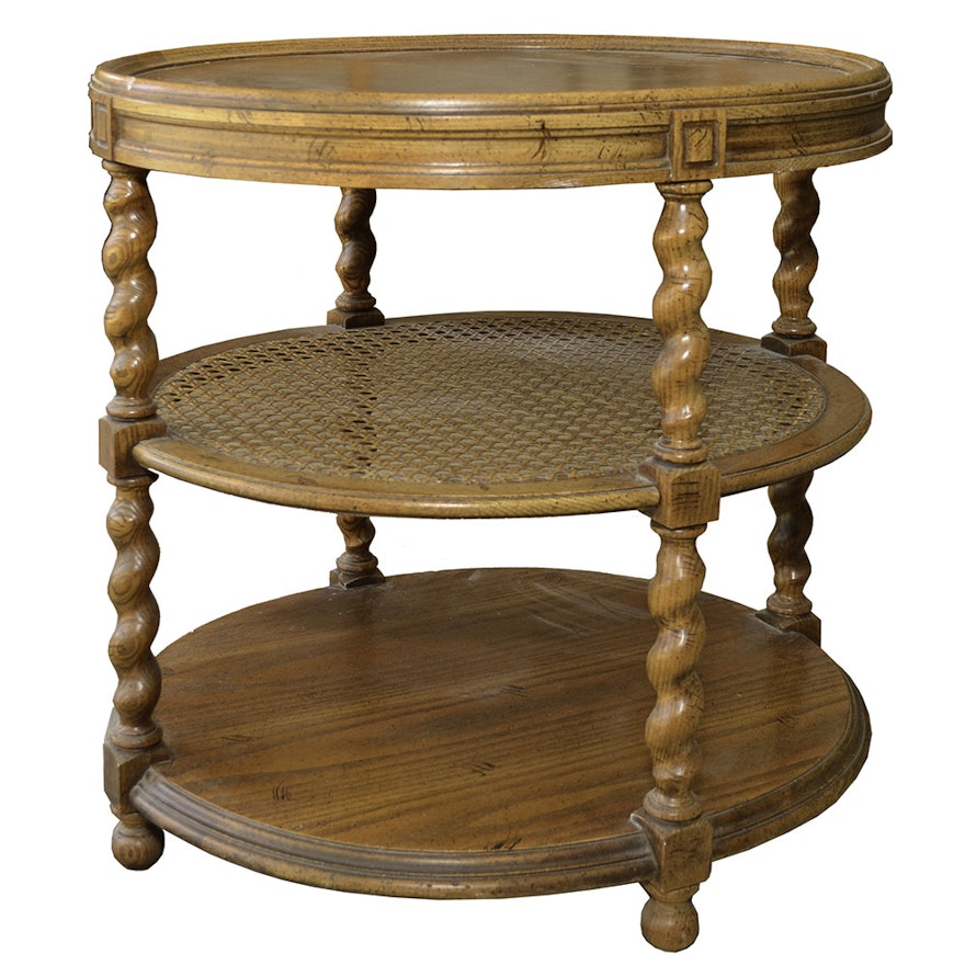 Oval Oak Tiered Table