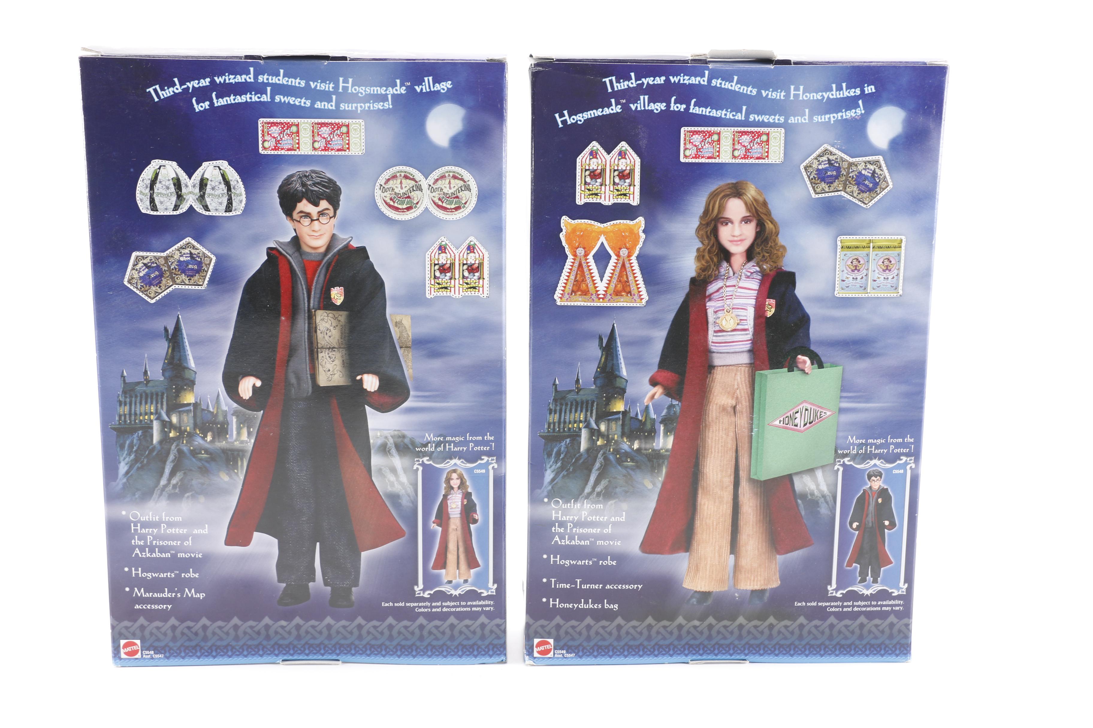 2003 Mattel Harry Potter "Hogsmeade Harry" and "Hogsmeade Hermione" Dolls