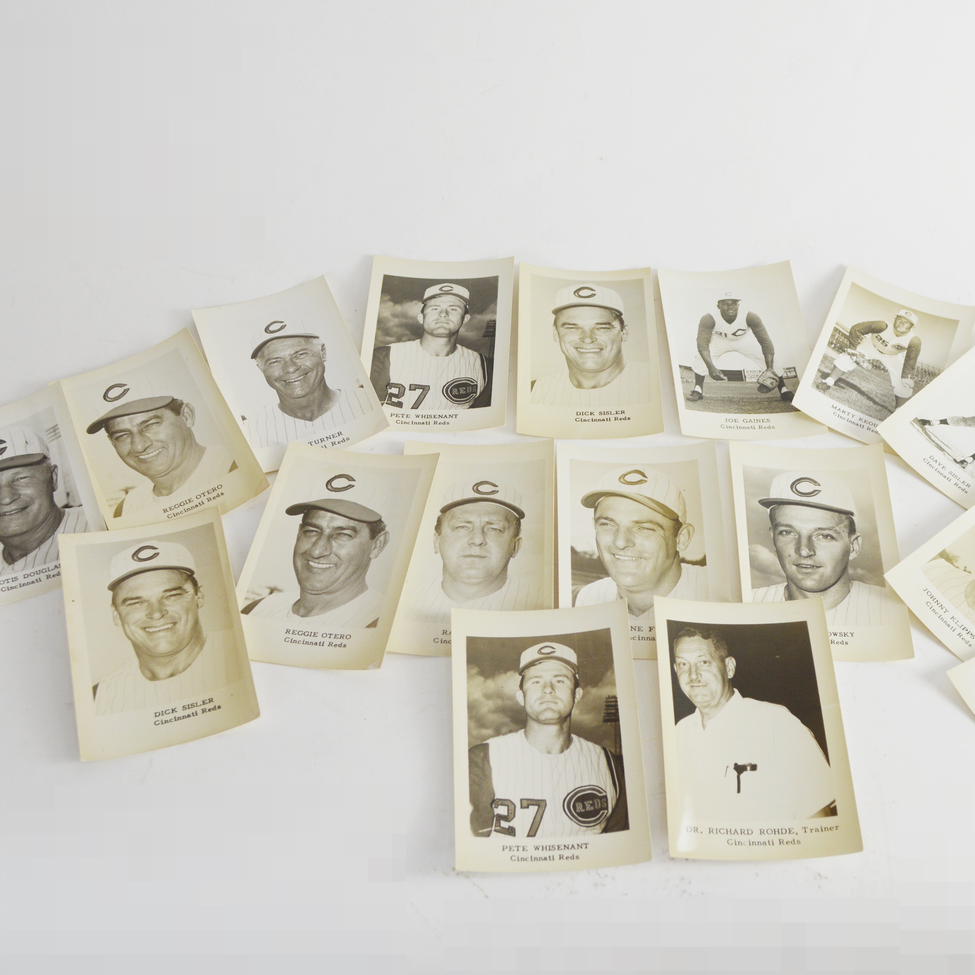 Cincinnati Reds Players Black and White Photo Postcards, Circa 1960