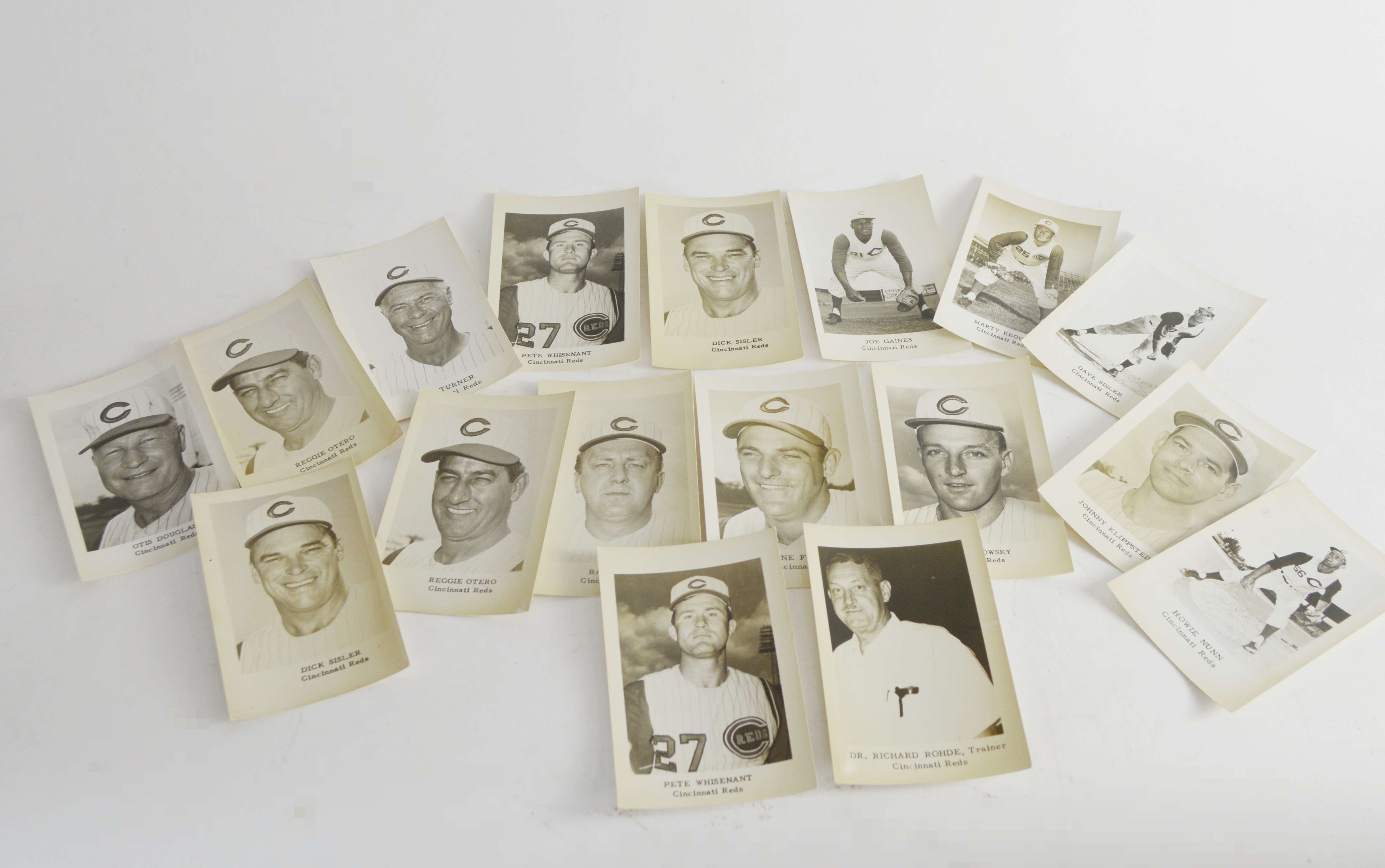 Cincinnati Reds Players Black and White Photo Postcards, Circa 1960