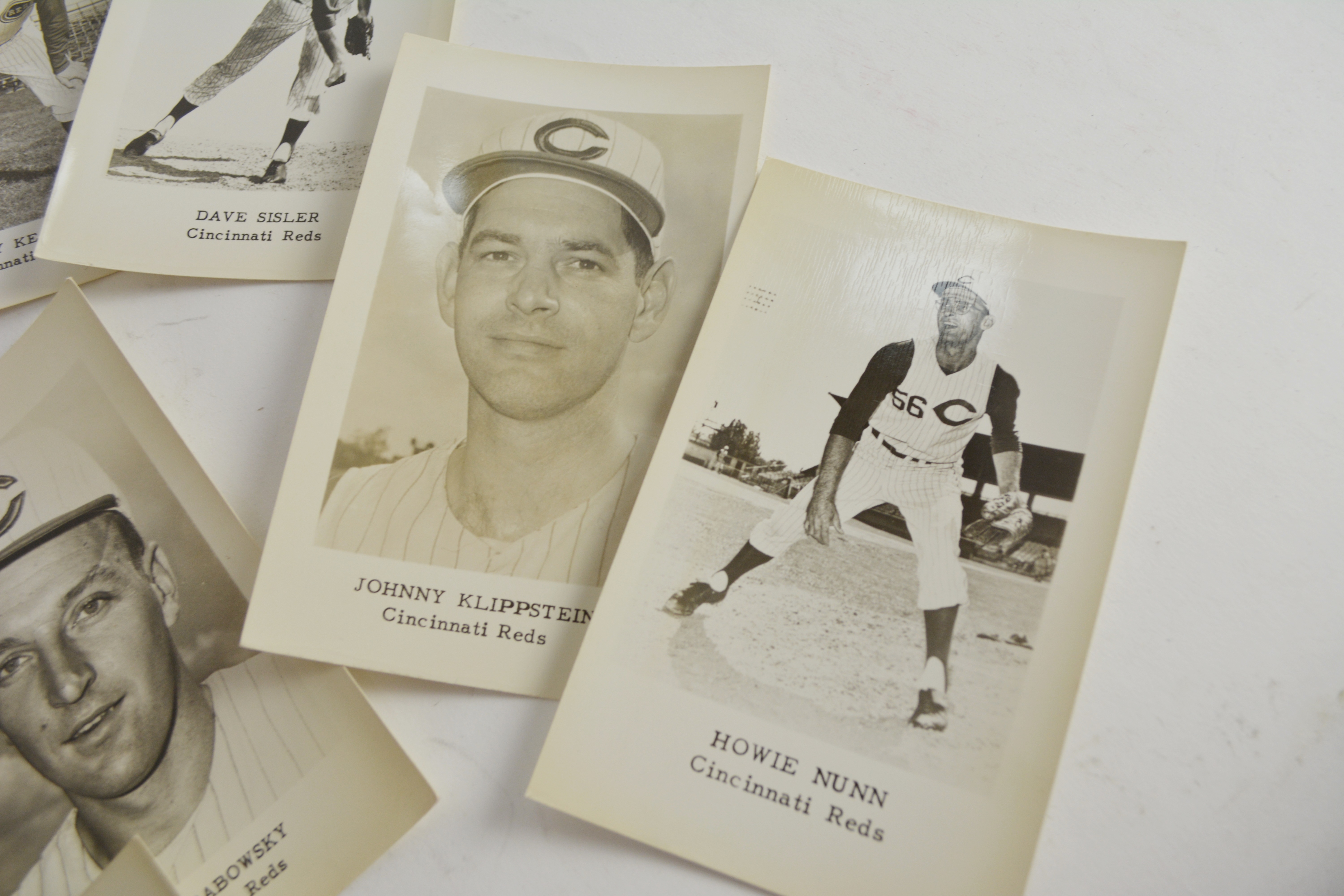 Cincinnati Reds Players Black and White Photo Postcards, Circa 1960