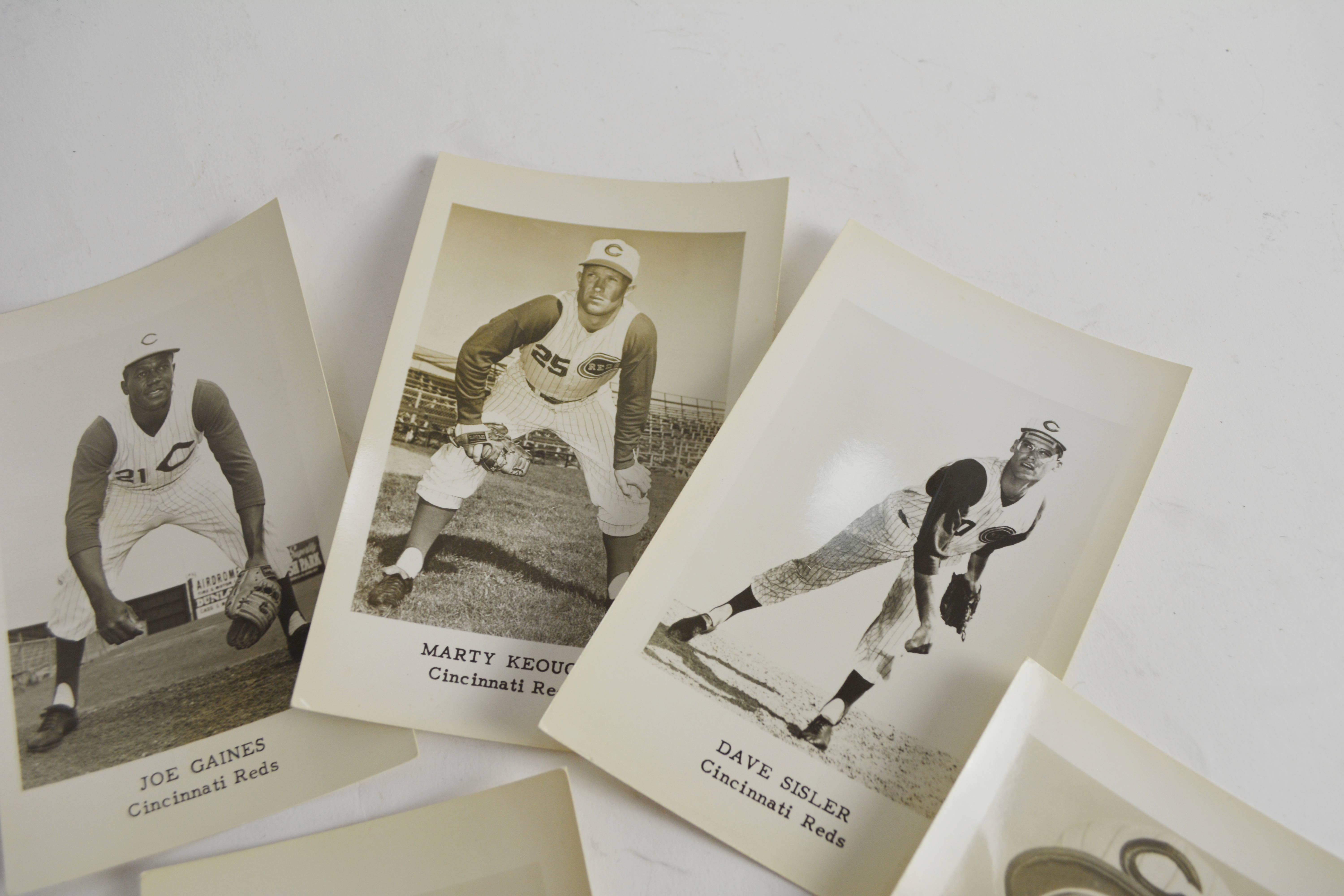 Cincinnati Reds Players Black and White Photo Postcards, Circa 1960