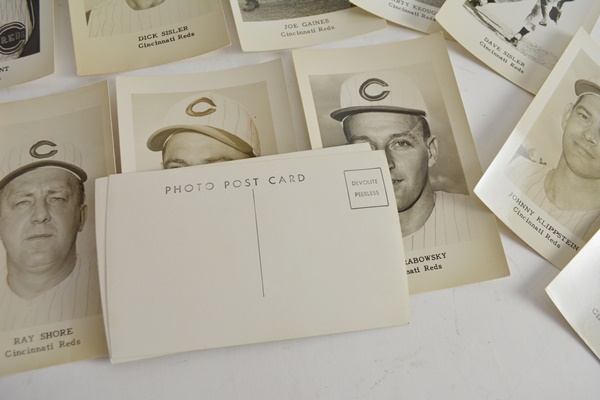 Cincinnati Reds Players Black and White Photo Postcards, Circa 1960