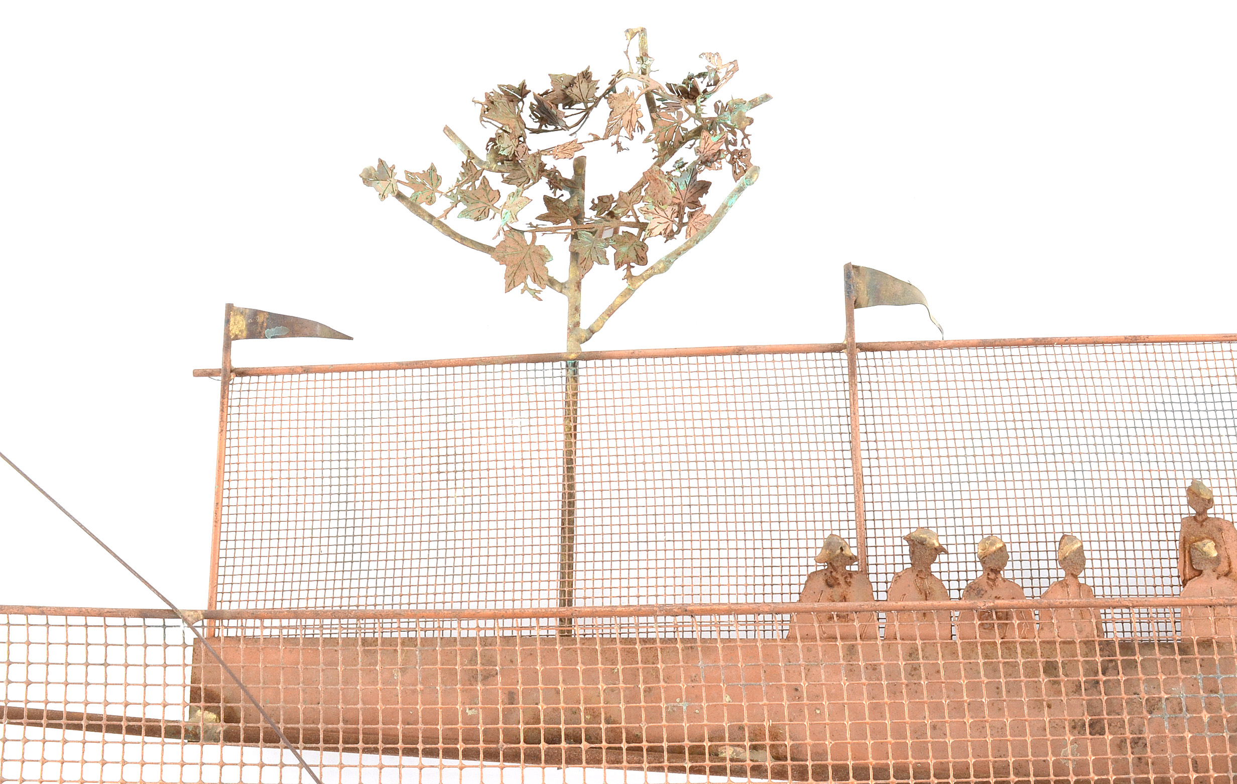 Bijan Mid Century Brutalist Laser-Cut Metal Tennis-Themed Wall Sculpture